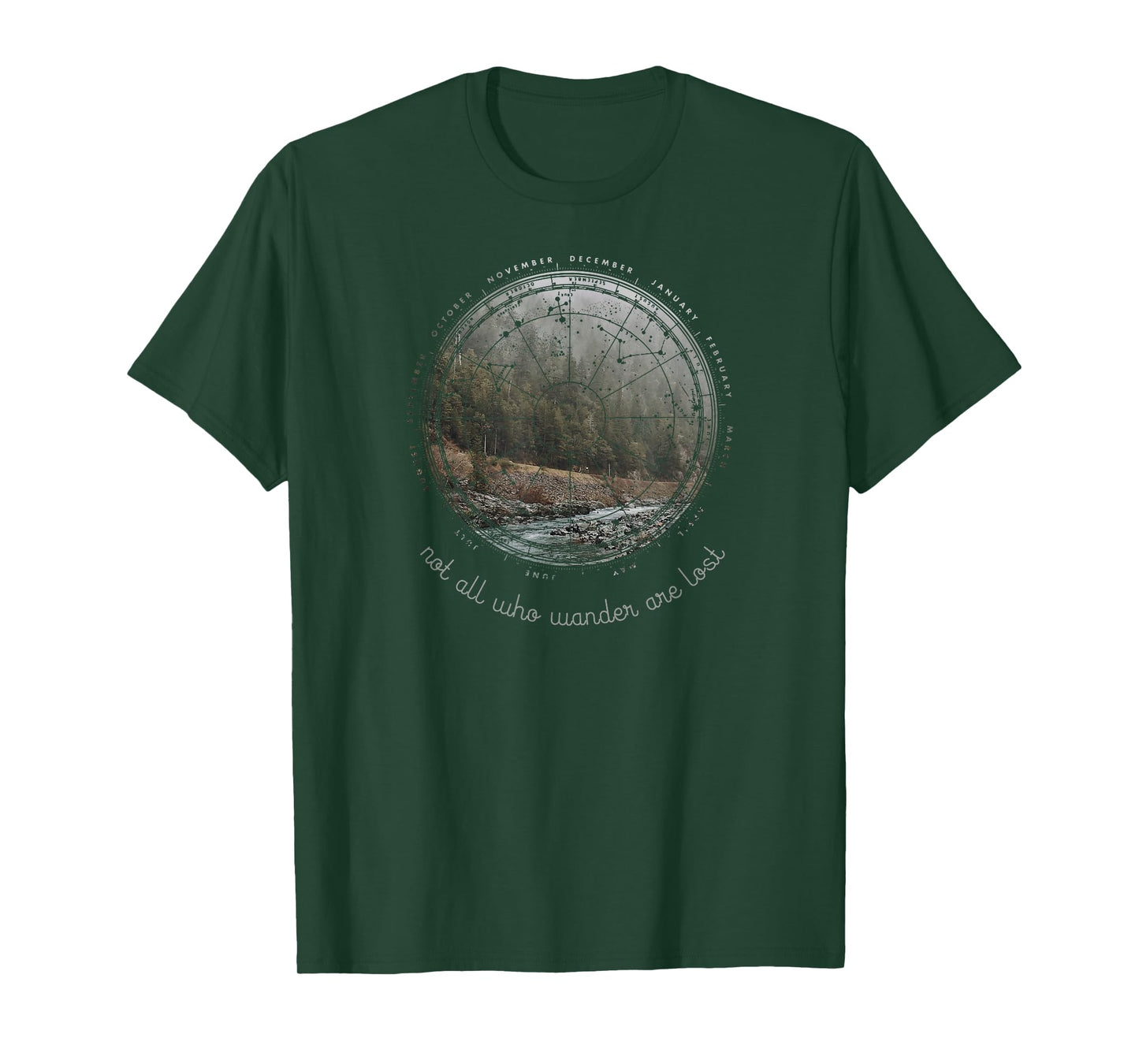 Vintage Compass - Outdoor Hiking Not All Who Hike, T-Shirt