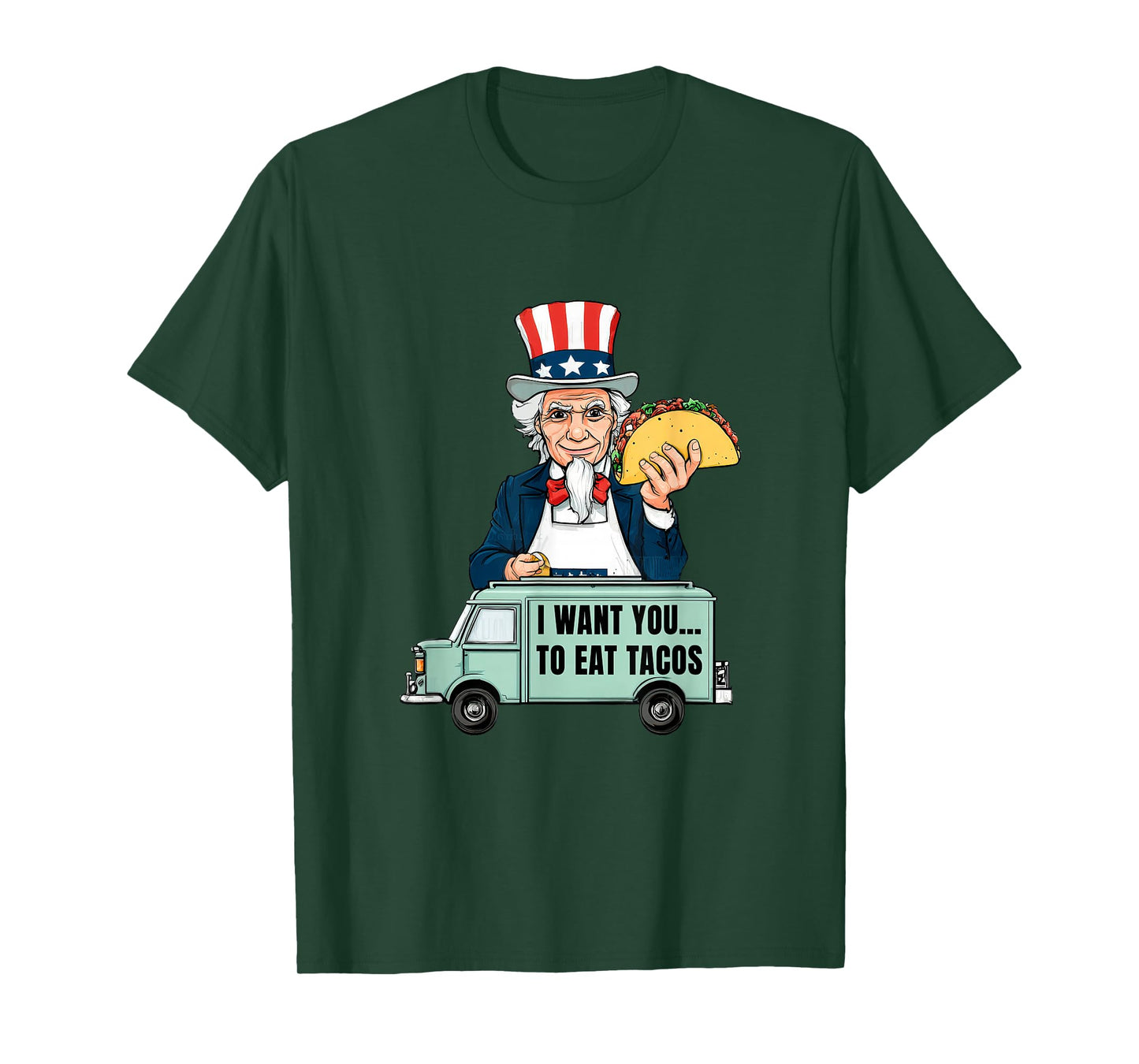 Patriotic Taco Sam Costume for Food Truck and Tacos Lovers T-Shirt