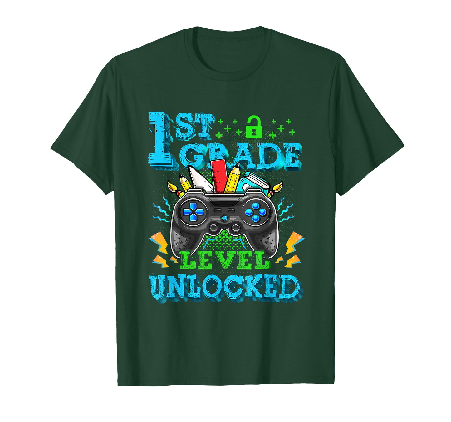 1st Grade Level Unlocked Video Game Back to School Boys T-Shirt