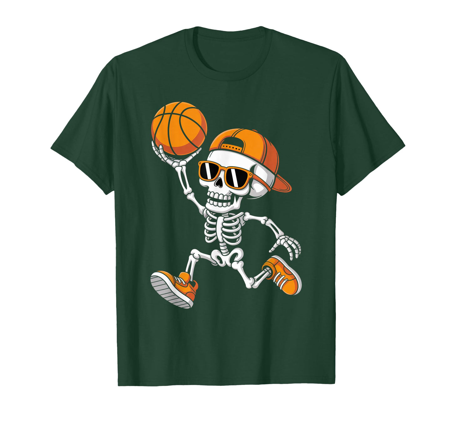 Skeleton Basketball Halloween Costume Boys Men Funny Sport T-Shirt