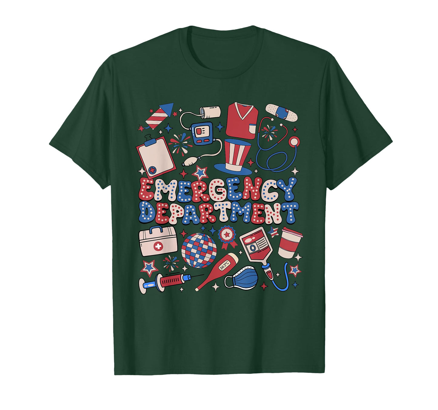 Emergency Department ER Nurse Happy Independence Day T-Shirt