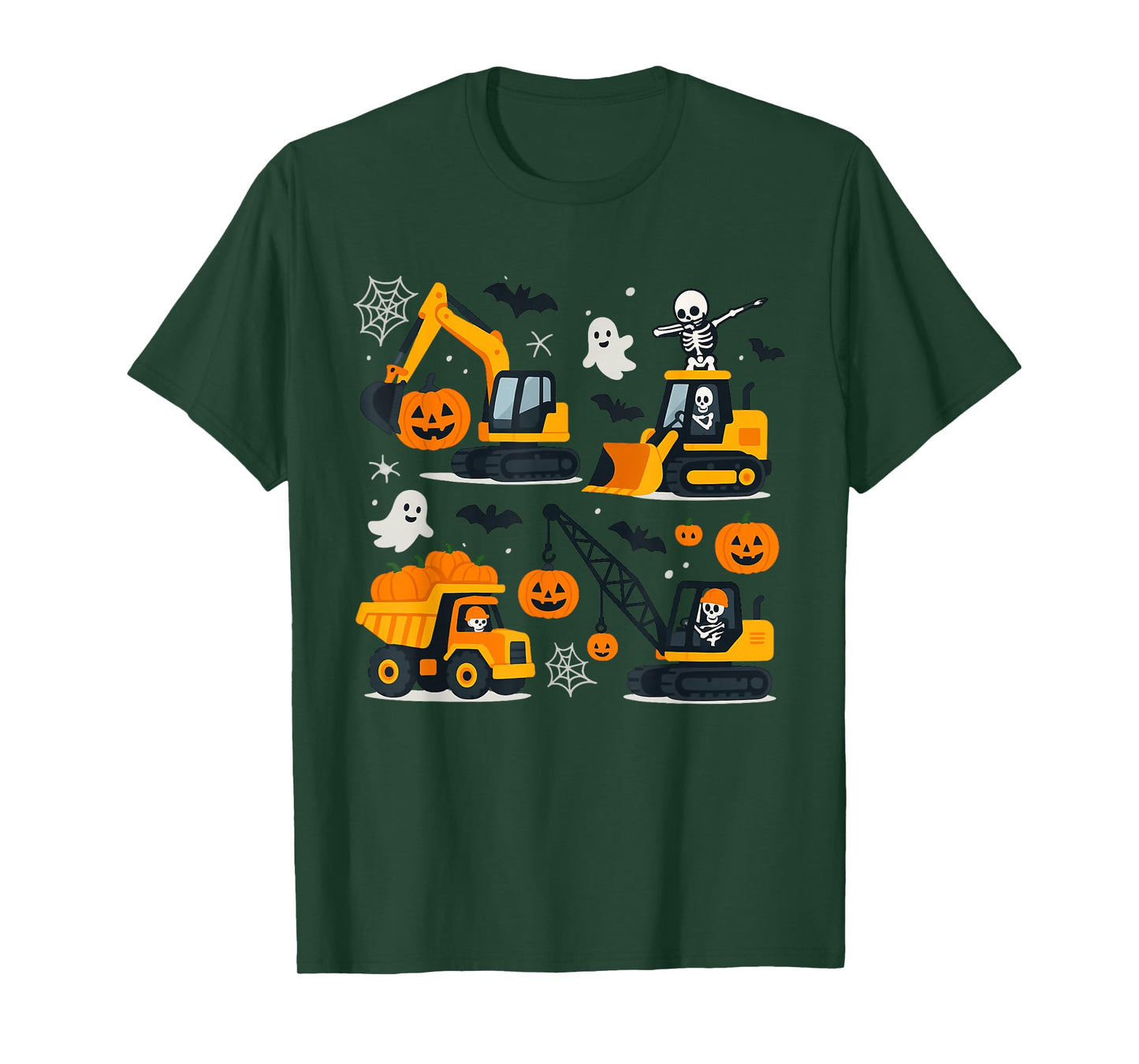 Spooky Construction Trucks Toddler Halloween Costume T-Shirt