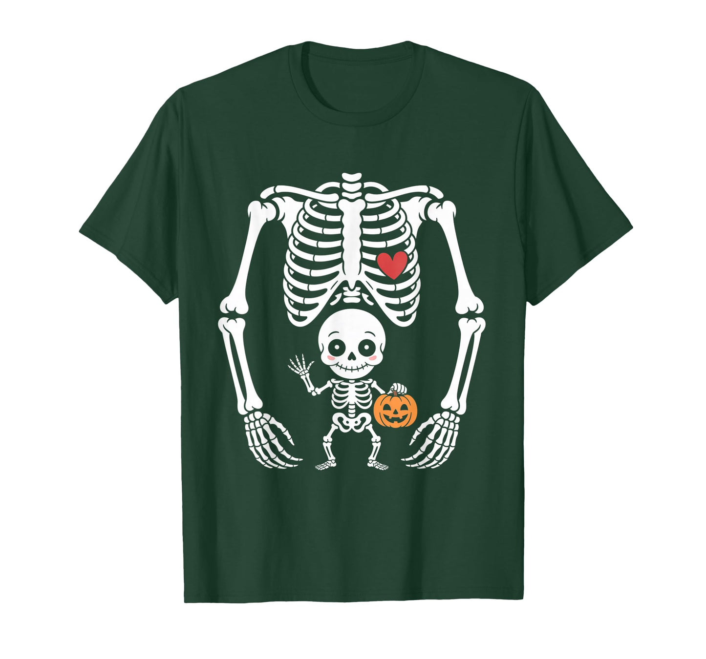 Pregnancy Reveal Skeleton Baby First Halloween and Everyday T-Shirt