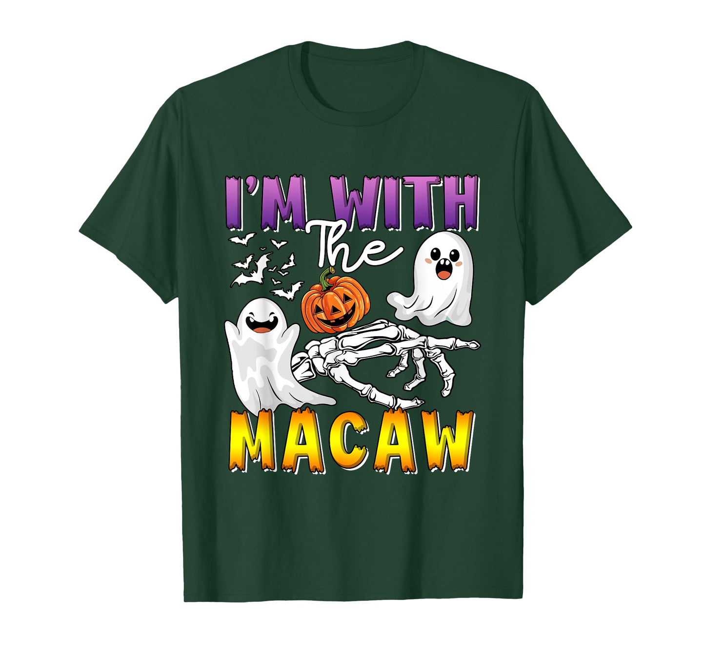 I'm with Macaw Halloween Boo Ghost Funny Joke Single T-Shirt