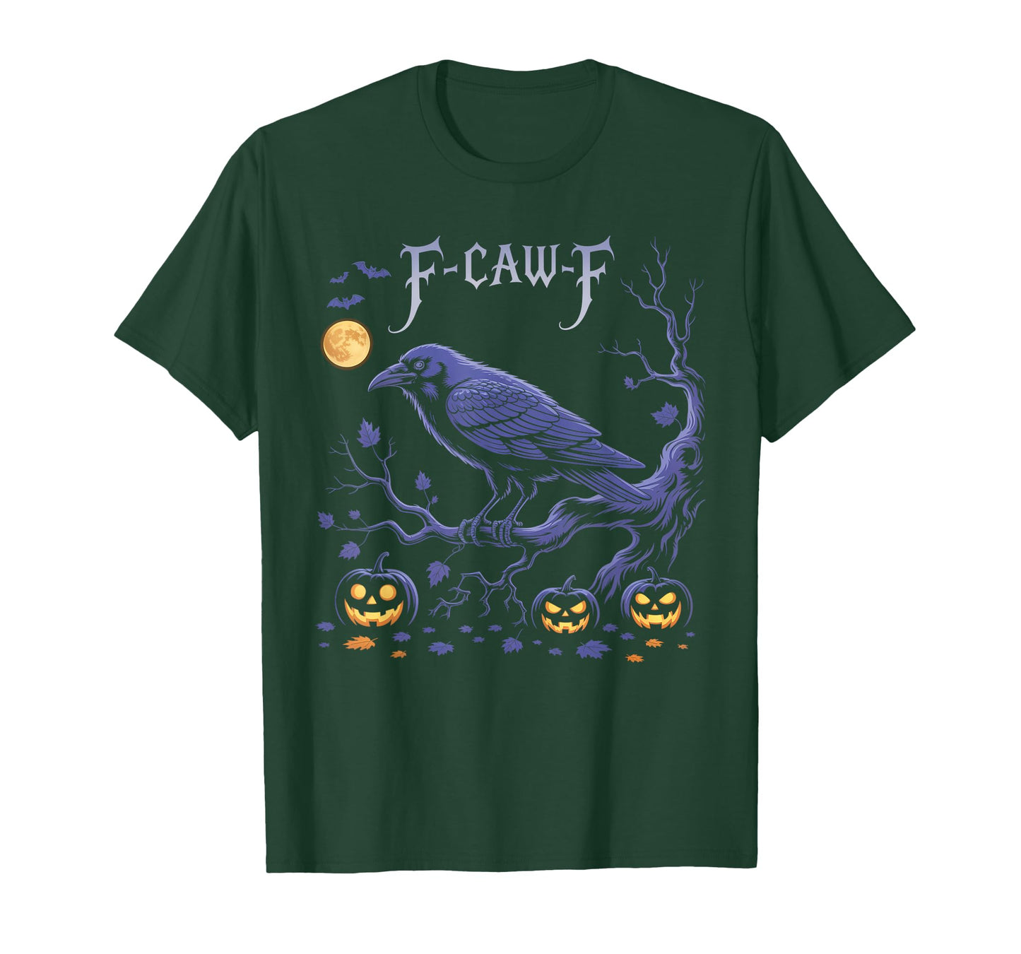 Black Crow, F-Caw-F Funny Black Bird Moon Gothic Adult Humor T-Shirt