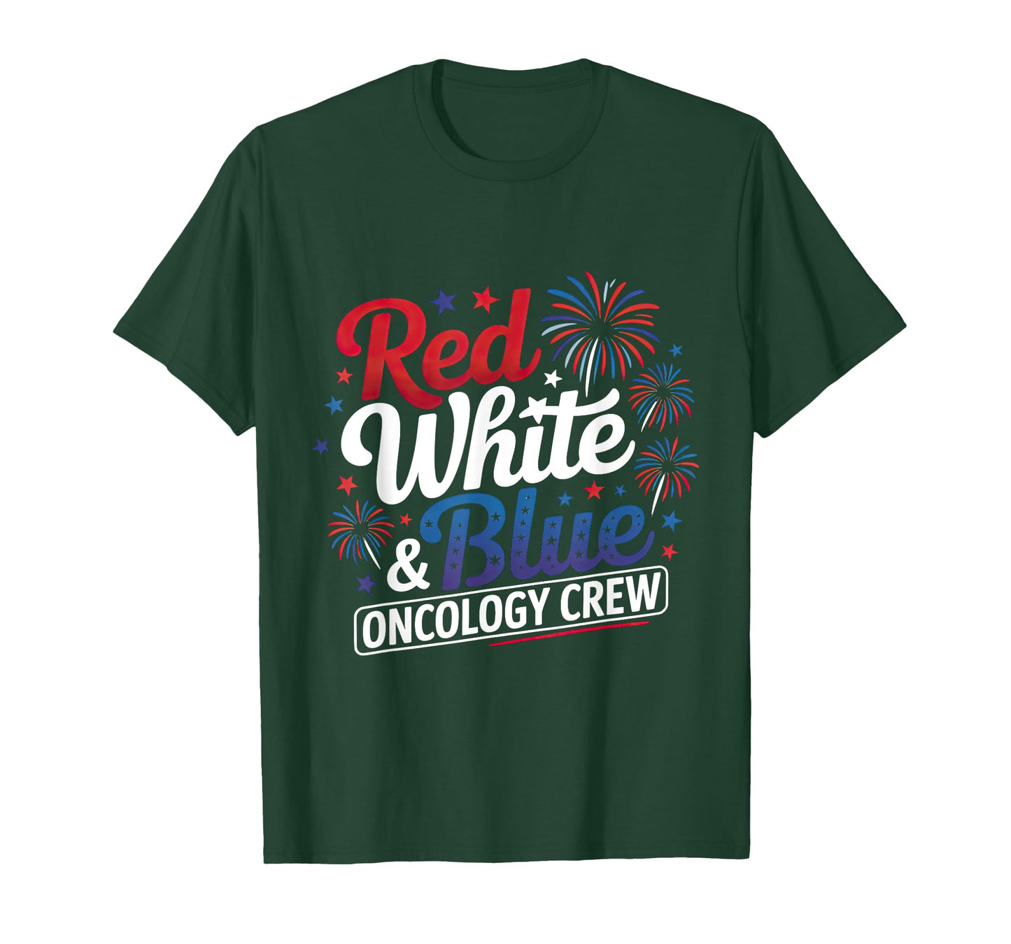 Red White And Blue Radiation Oncology Crew Funny Nurse T-Shirt
