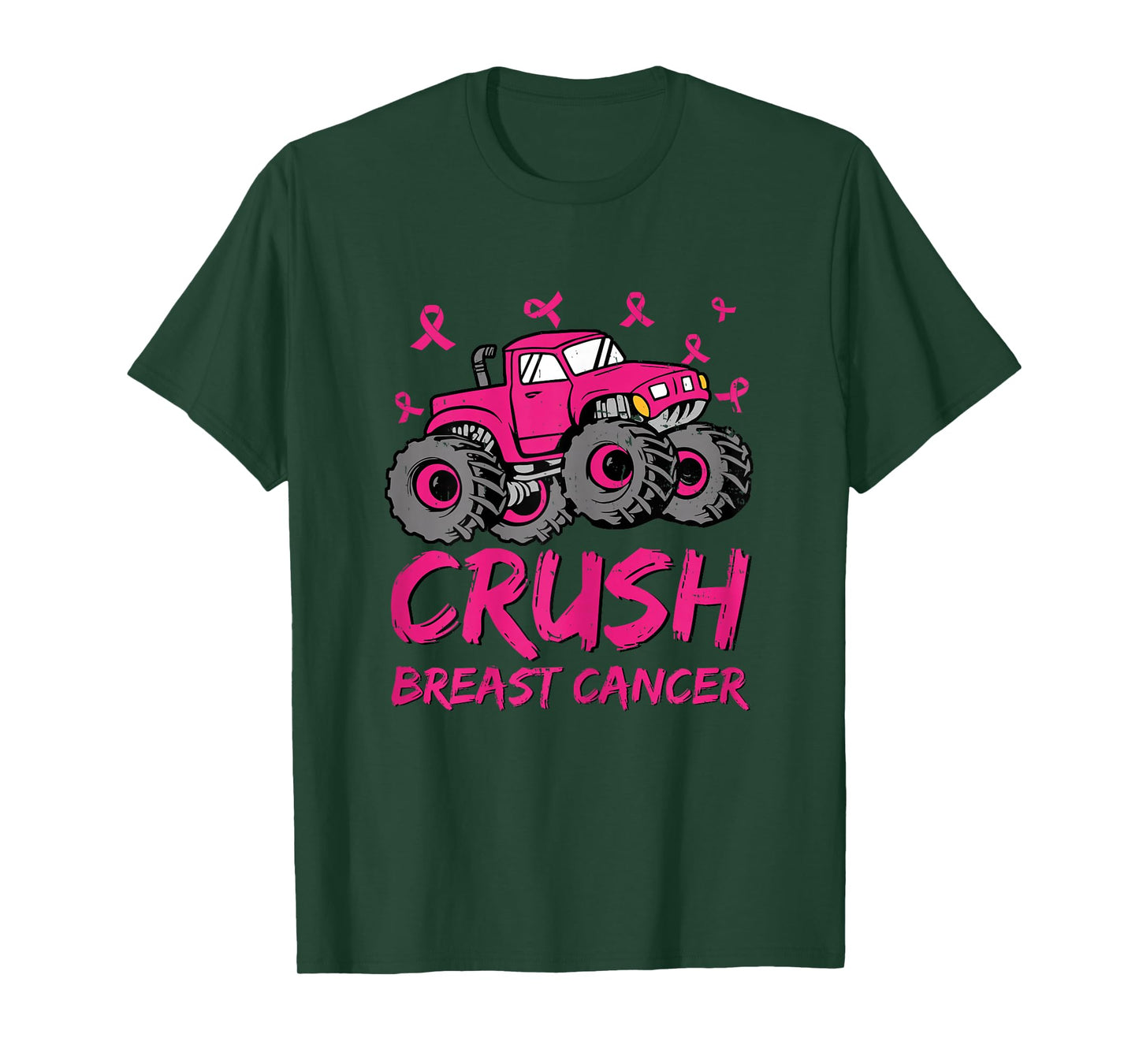 Crush Breast Cancer Awareness Monster Truck Toddler Kid Boys T-Shirt