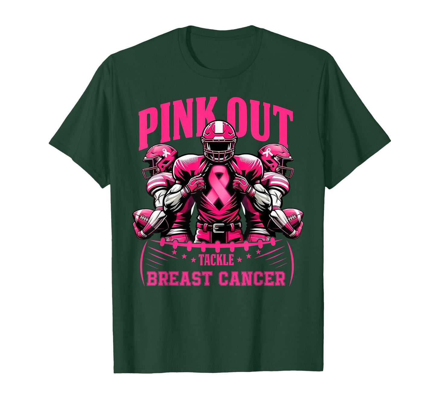 Pink Out Tackle Breast Cancer Awareness American Football T-Shirt