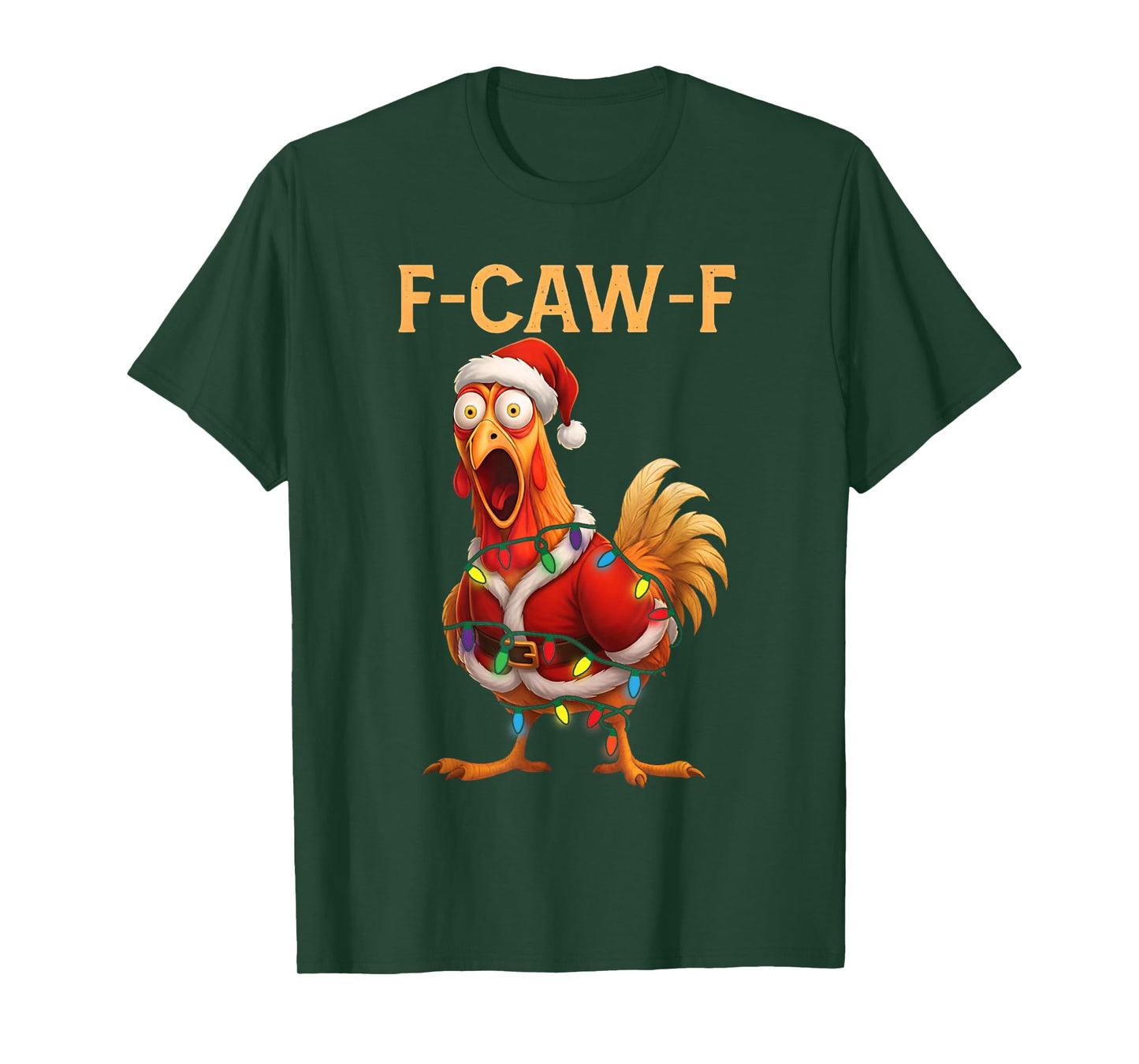 Merry F-Caw-F Chicken Christmas Santa Xmas Pajamas Holiday T-Shirt