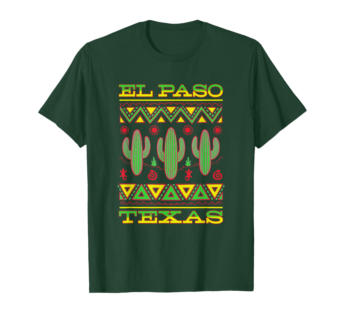 El Paso Texas Traditional Cactus Patterns Vintage Retro T-Shirt