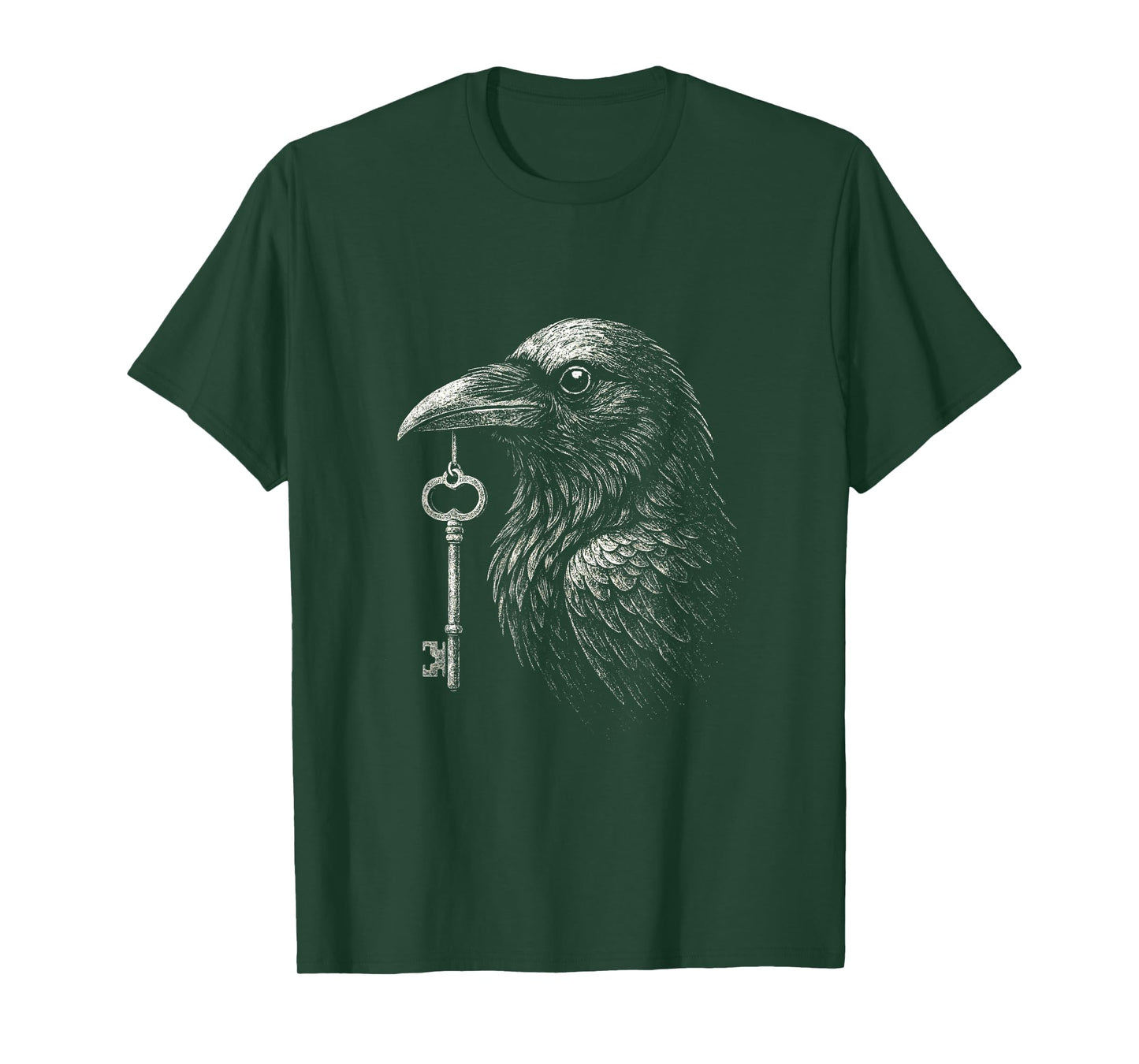 Raven Key Mystery Nature Magic Gothic Symbolism T-Shirt