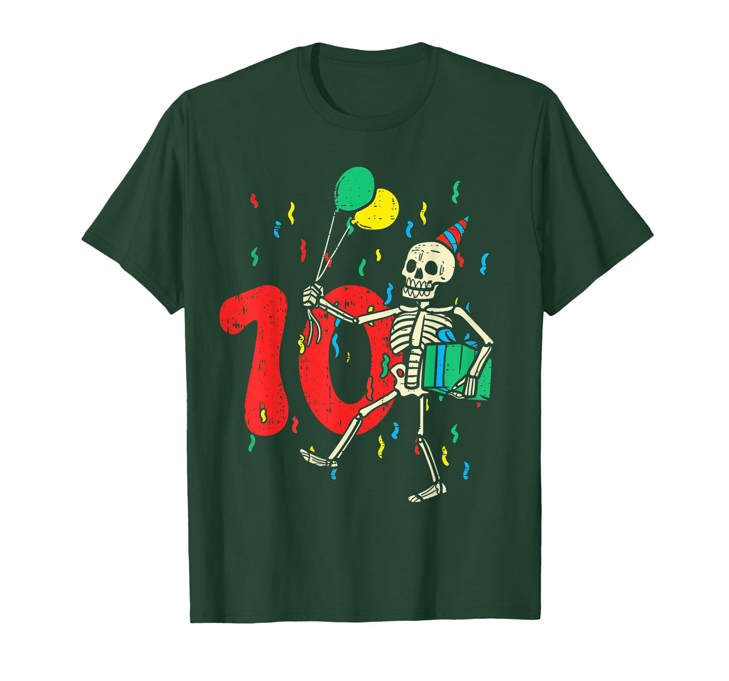 My 10th Birthday Skeleton Halloween 10 Year Old Funny Gift T-Shirt