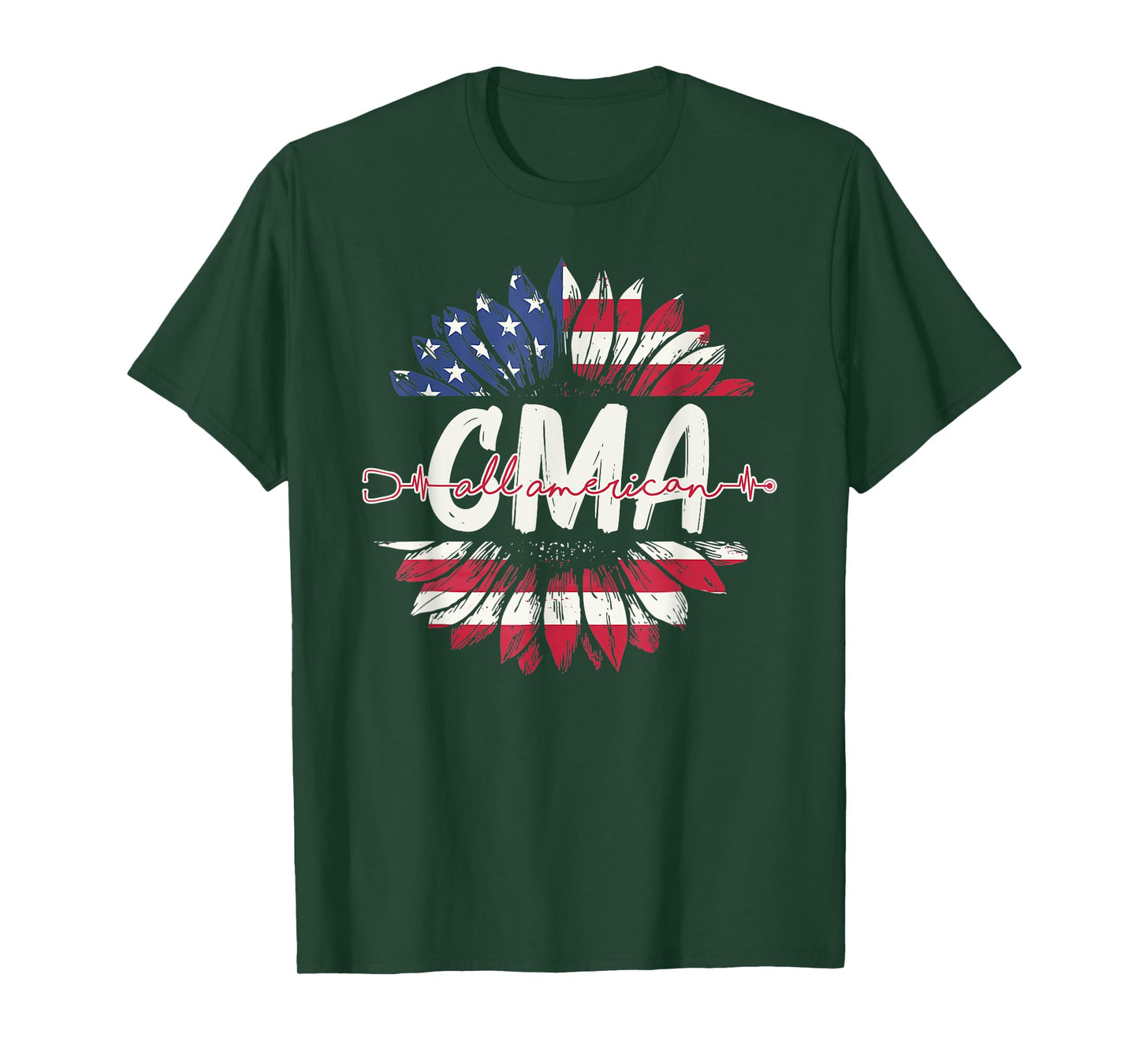 All American CMA Life American Flag Sunflower 4th Of July T-Shirt