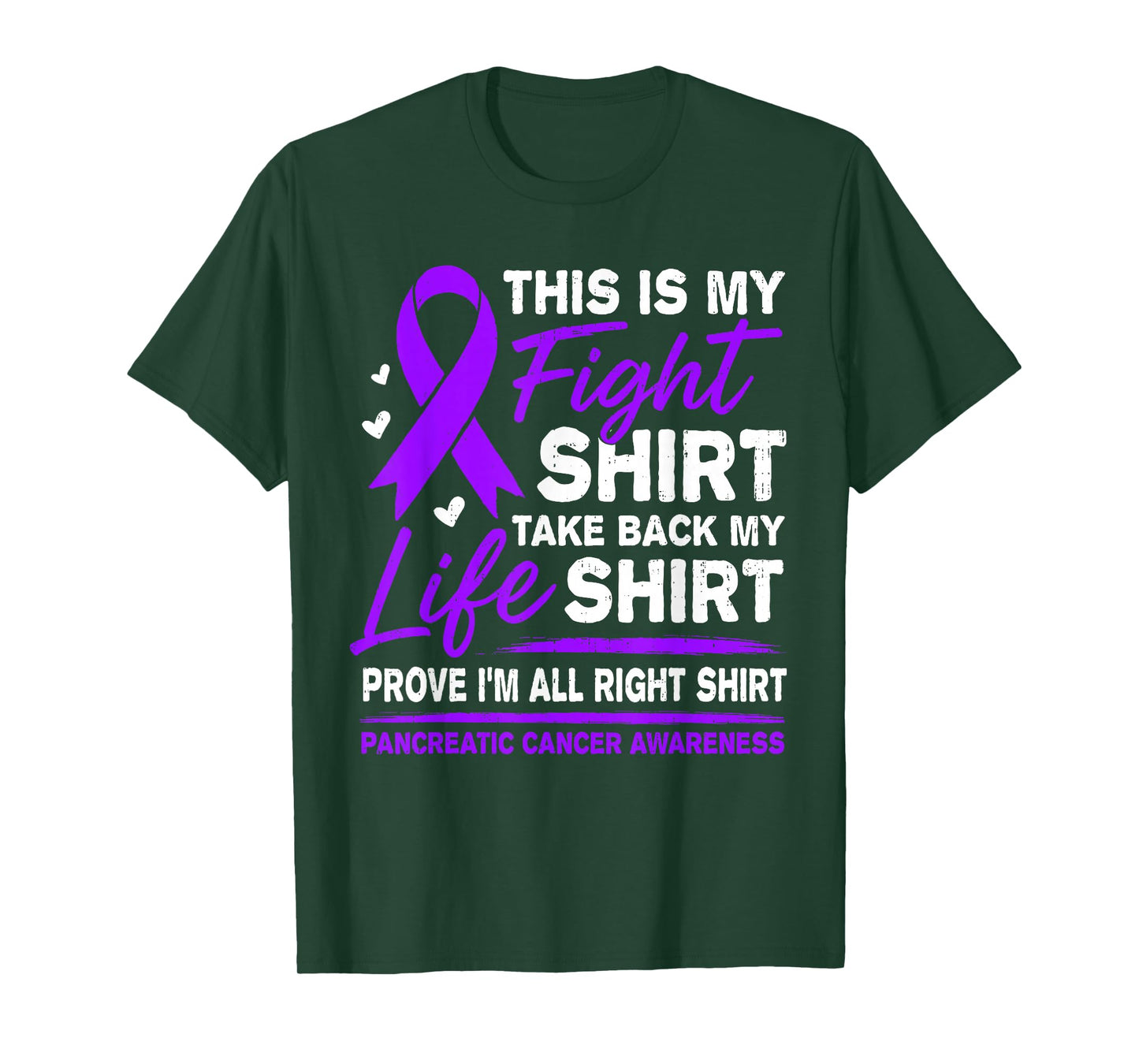 Pancreatic Cancer Awareness Ribbon Purple for Men Women Kids T-Shirt