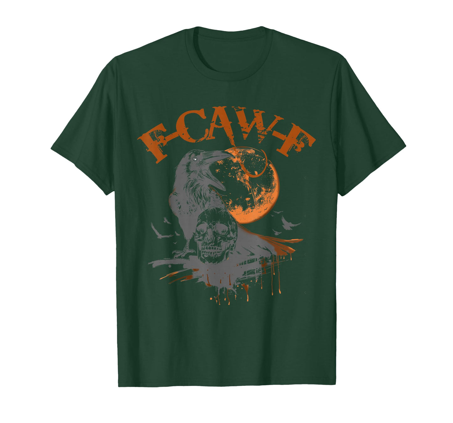 Black Crow, F-Caw-F Funny Black Bird Moon Gothic Adult Humor T-Shirt