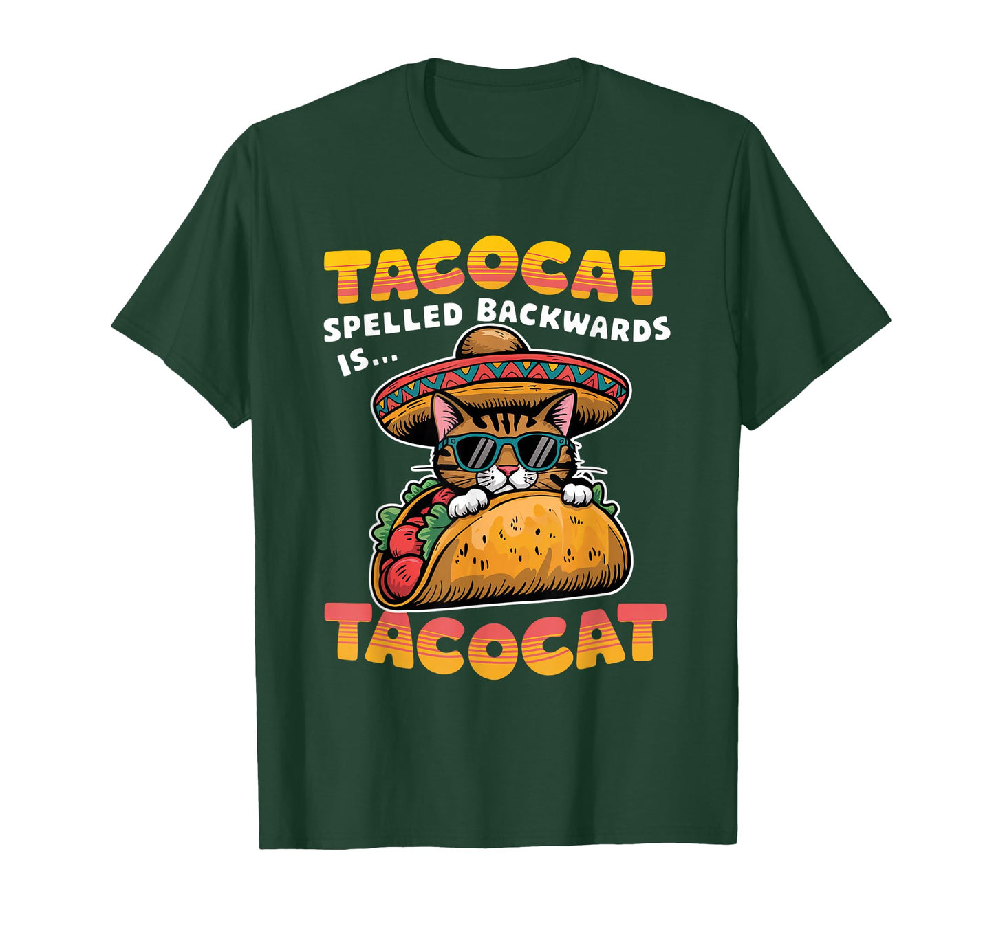 Tacocat Spelled Backwards Shirt Taco Cat Cinco De Mayo T-Shirt