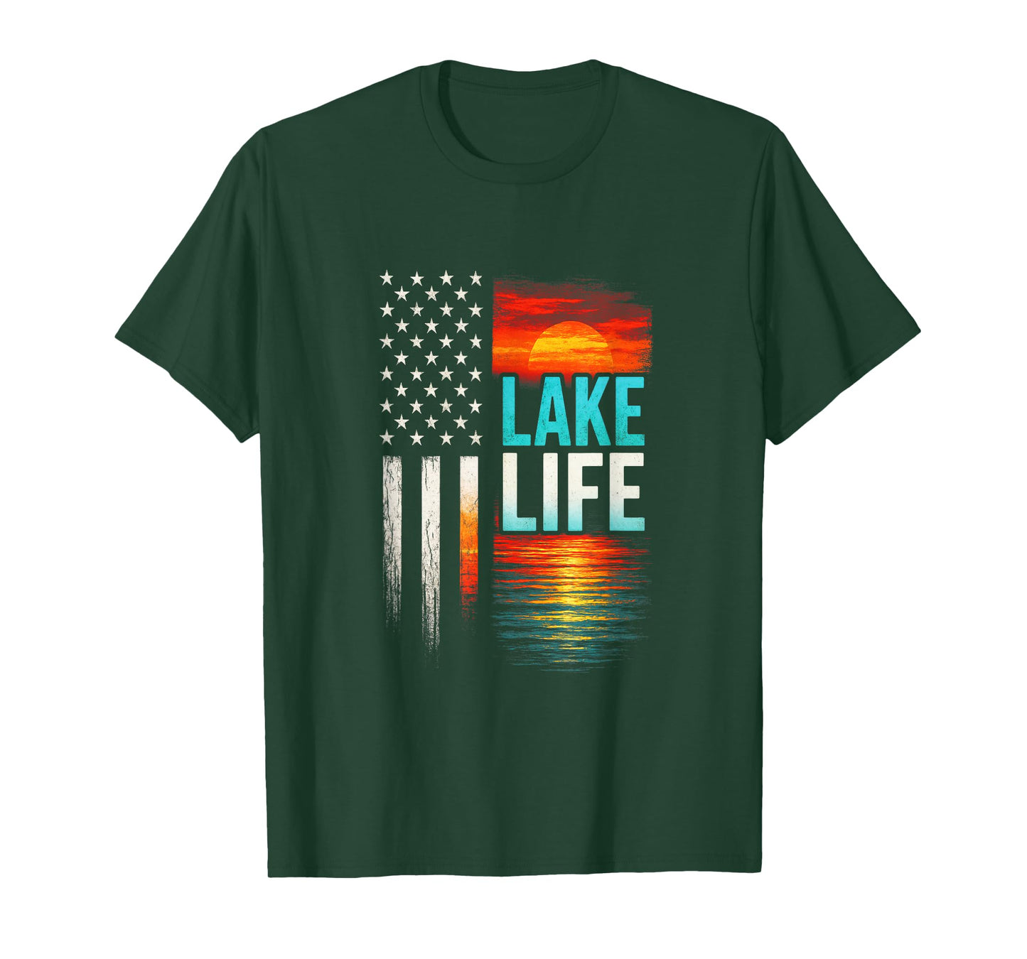 Lake Life - Lake Life Boating Fisherman Sunset T-Shirt