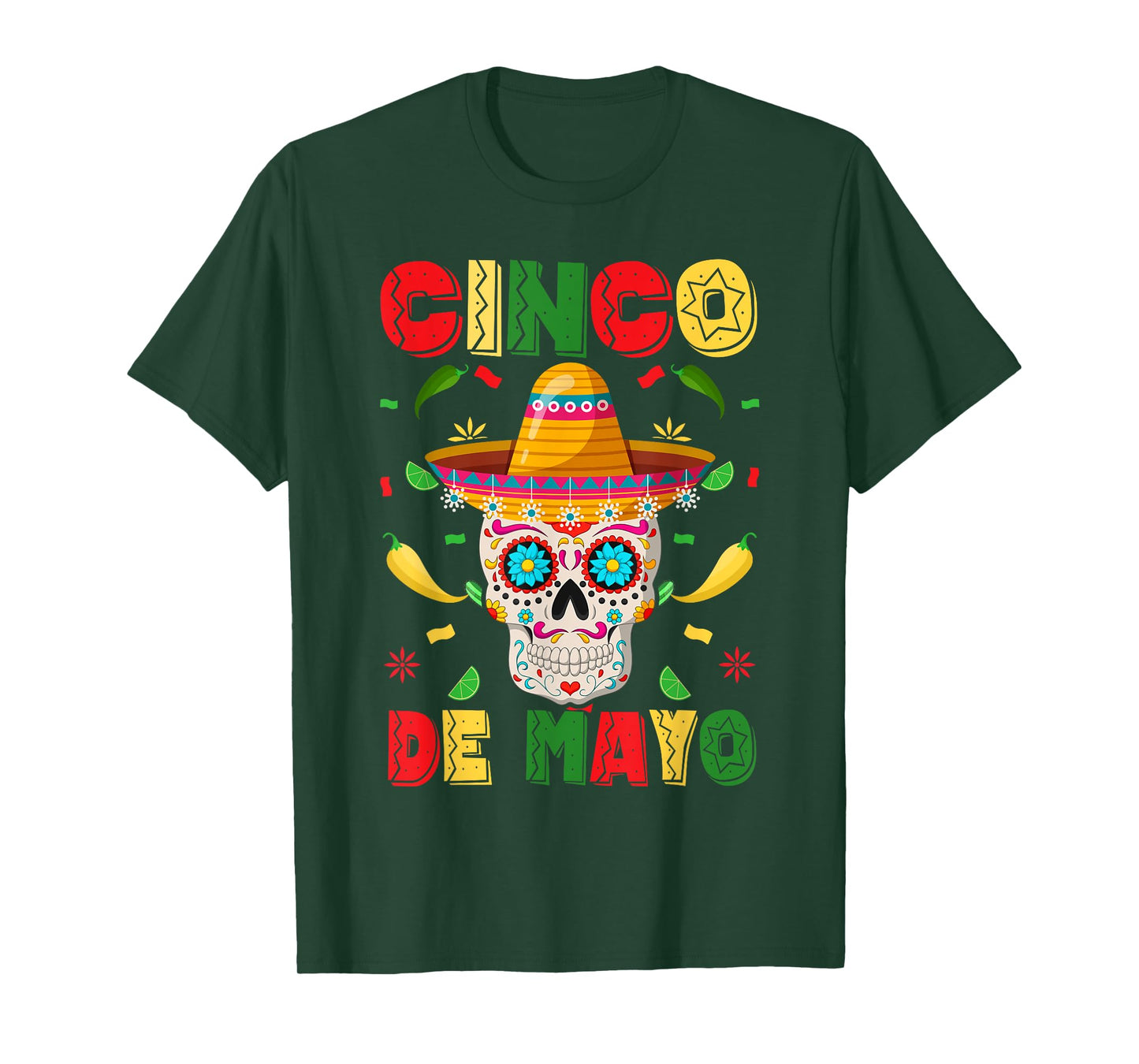 Cinco De Mayo Party Sugar Skull Men Women Mexican Fiesta T-Shirt