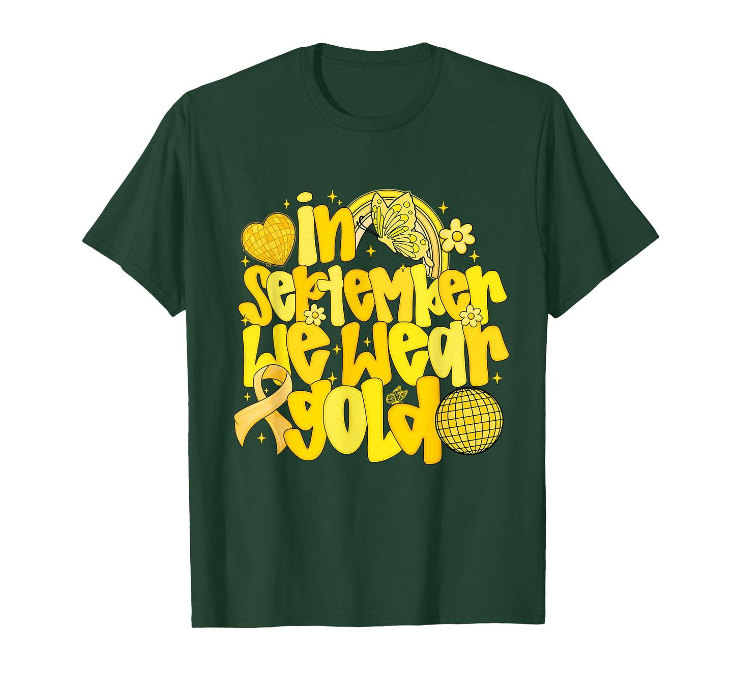 In September We Wear Gold Childhood Cancer Awareness Preppy T-Shirt