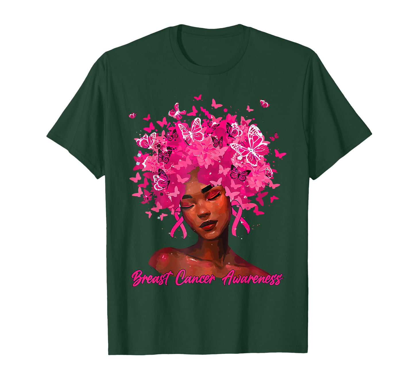 in October We Wear Pink Black Women Breast Cancer Awareness T-Shirt