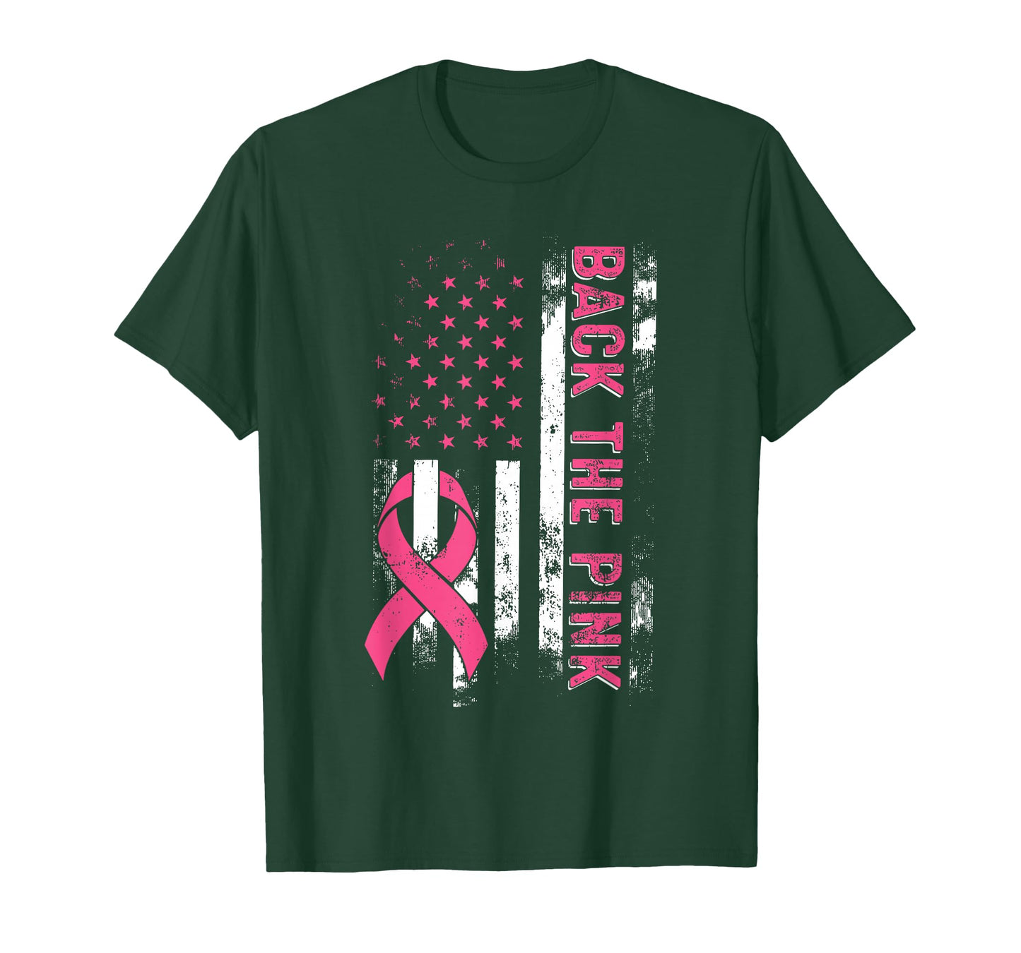 Back The Pink Us Flag Breast Cancer Awareness Women Men Kids T-Shirt
