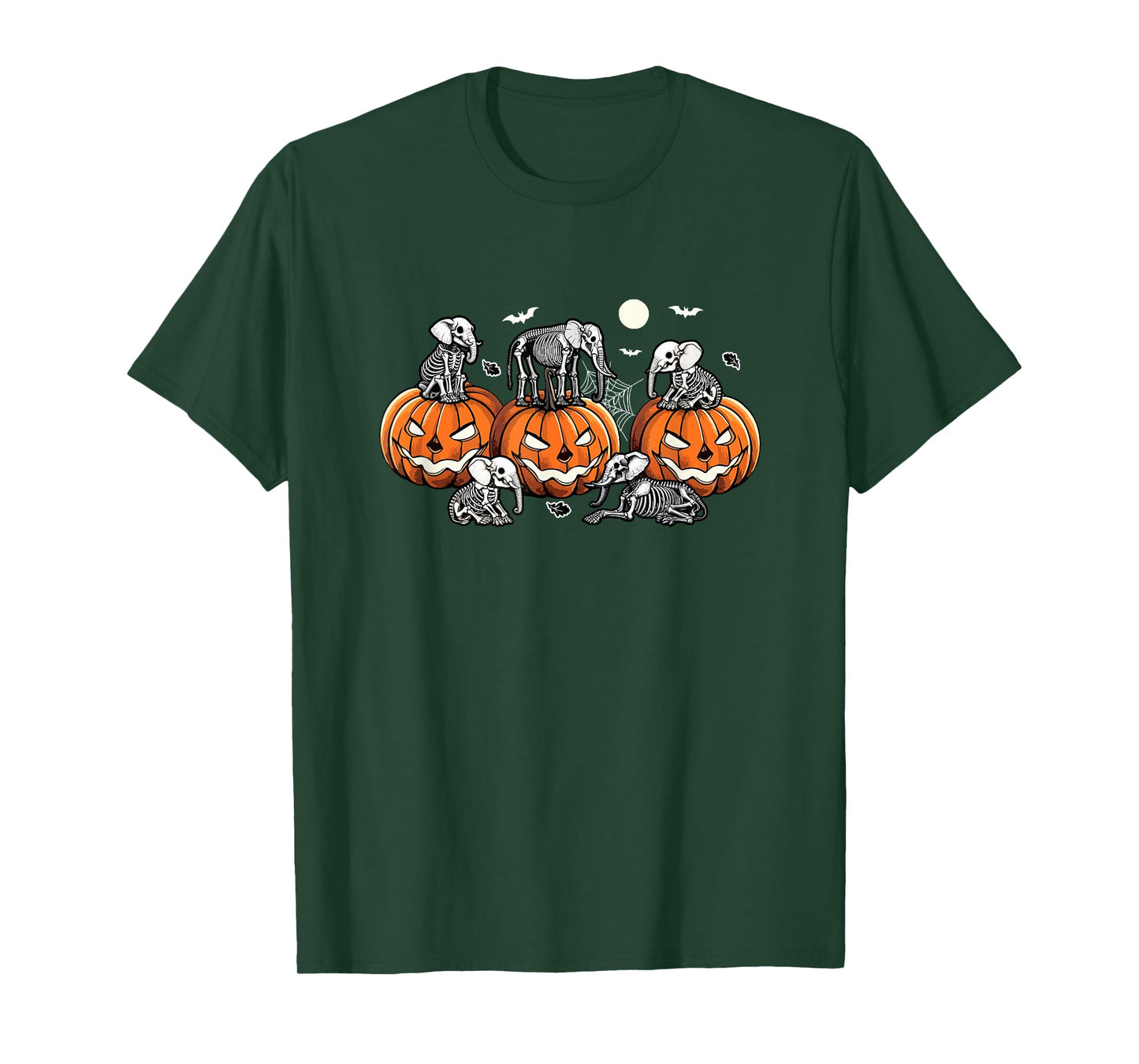 Group Skeleton Elephants On Carved Pumpkins Halloween Farmer T-Shirt