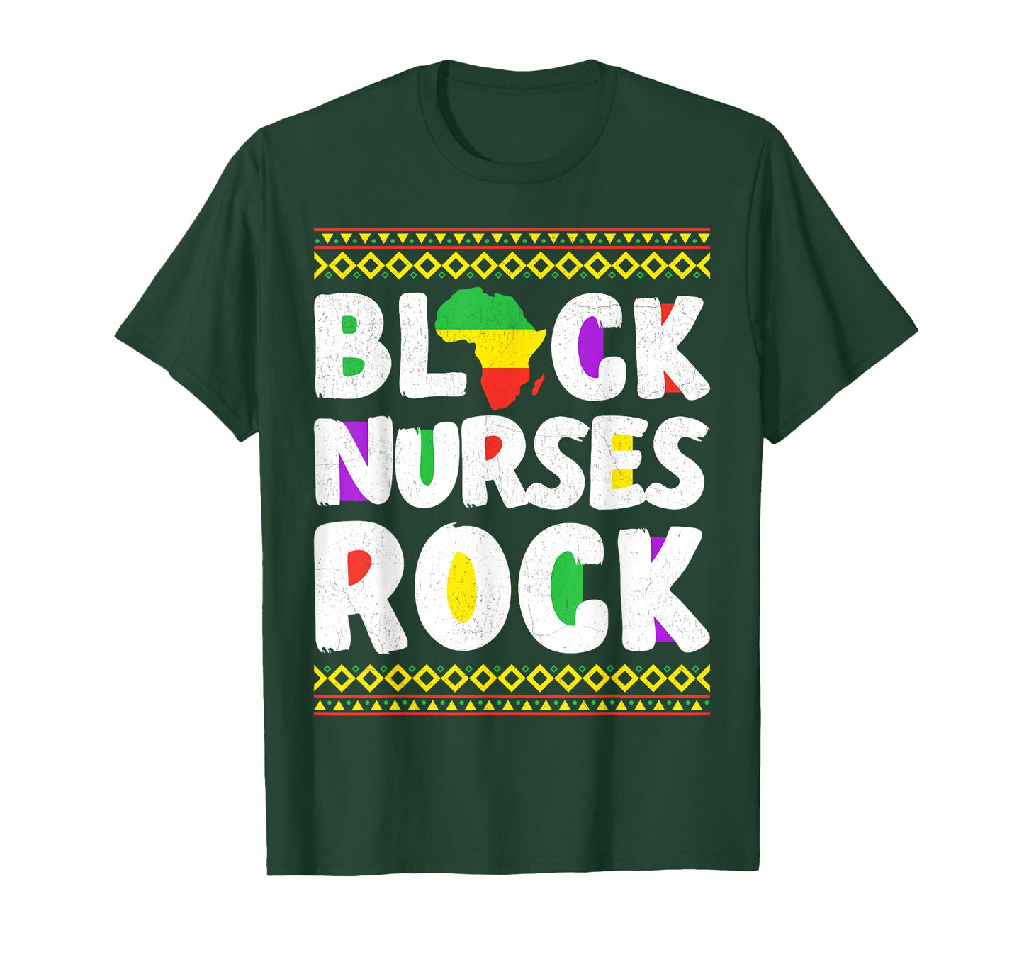 African American Black Nurse Rock Juneteenth T-Shirt