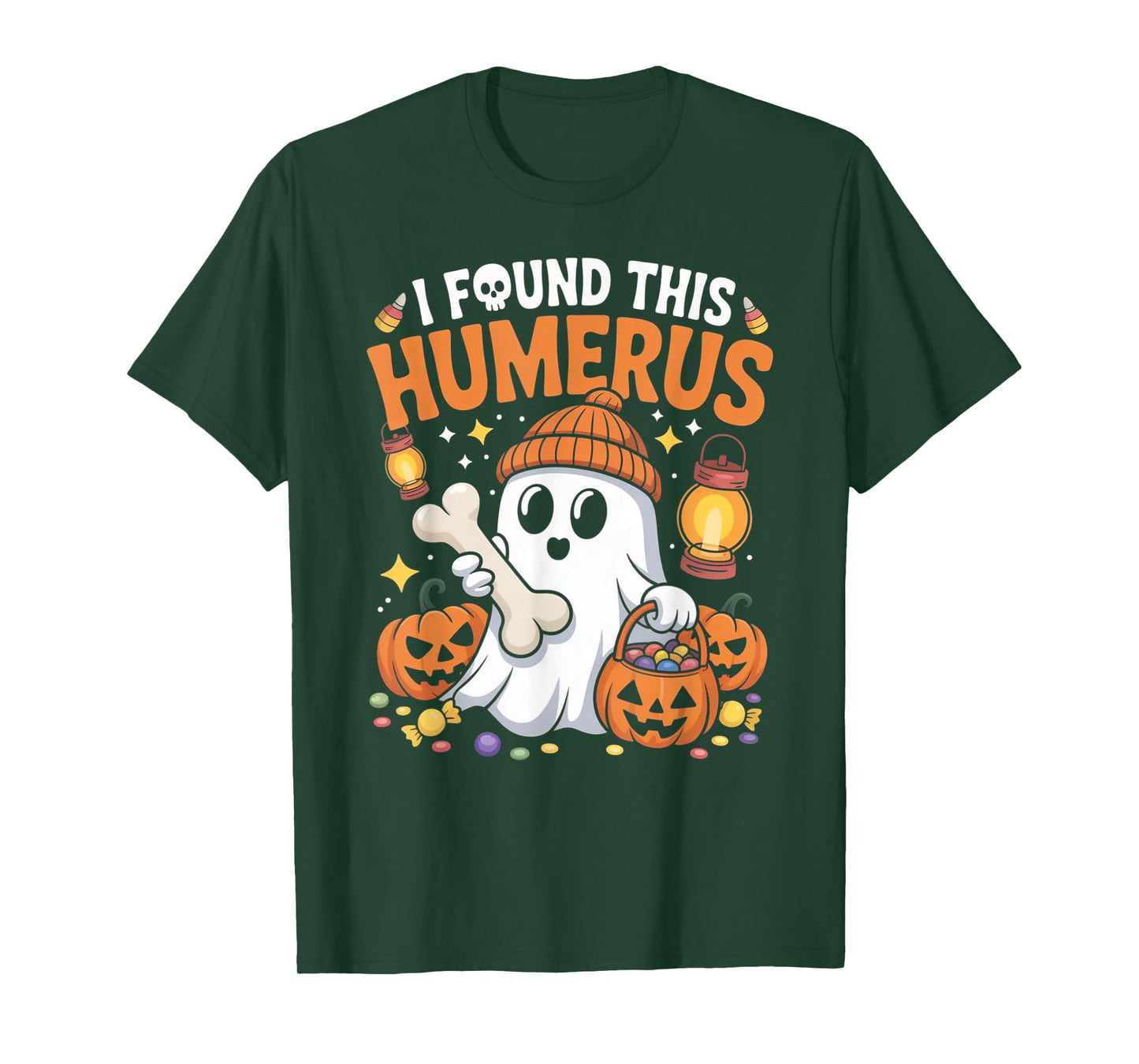 Ghost I Found This Humerus Halloween Skeleton Women Gifts T-Shirt