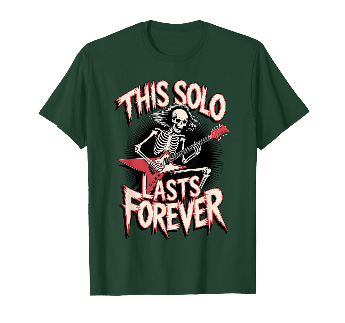 Skeleton Guitarist Halloween Funny Spooky Musician T-Shirt