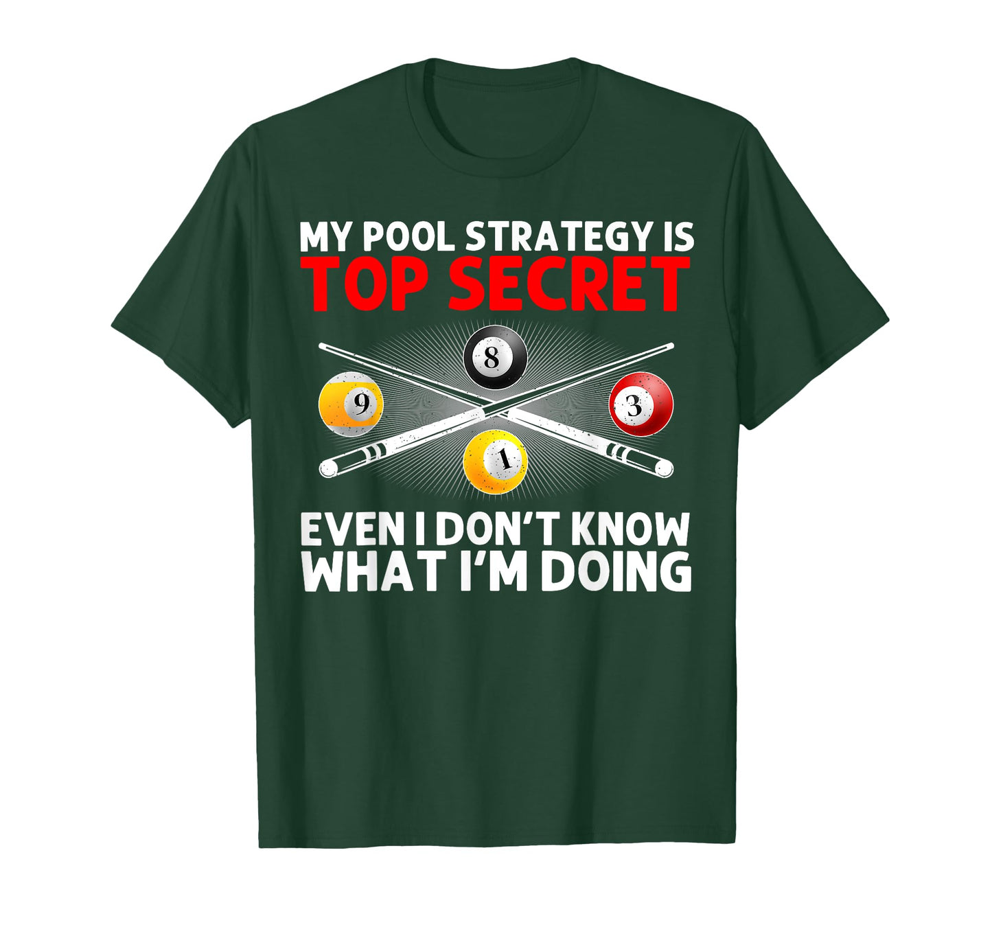 Best Pool Design For Men Women Billiards Lover Pool Player T-Shirt