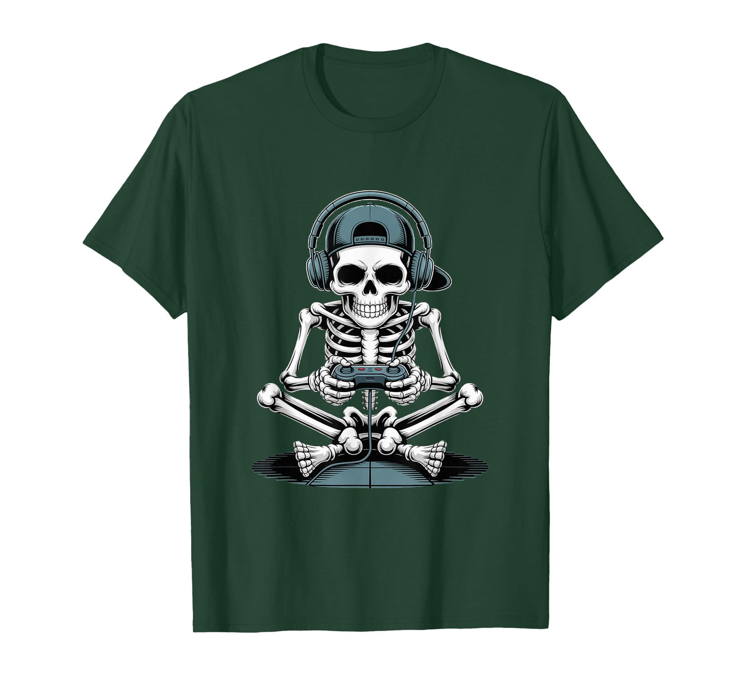 Funny Halloween Skeleton Gamer T-Shirt