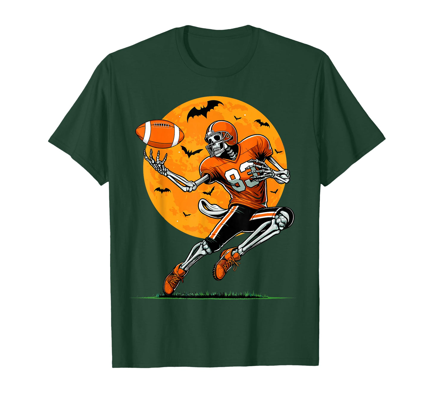 American Football Skeleton Boys Halloween Football Player T-Shirt