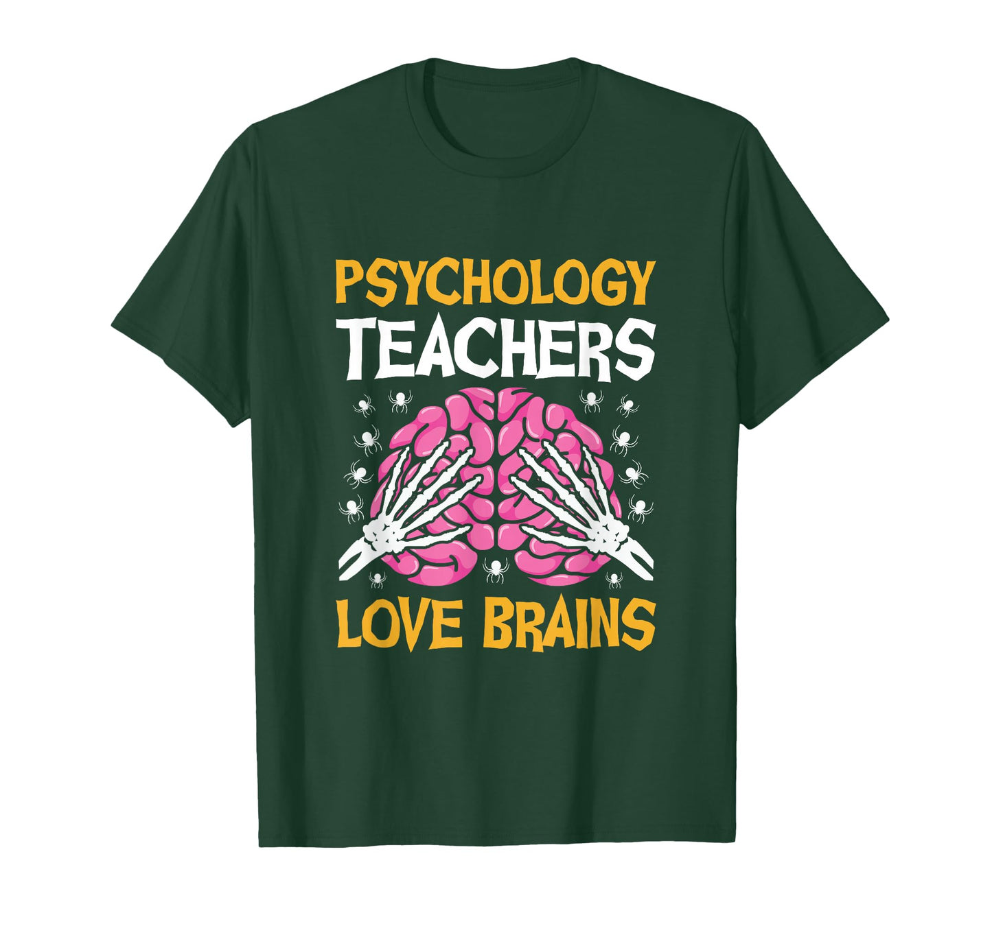 Psychology Teacher Love Brains Funny Halloween School T-Shirt
