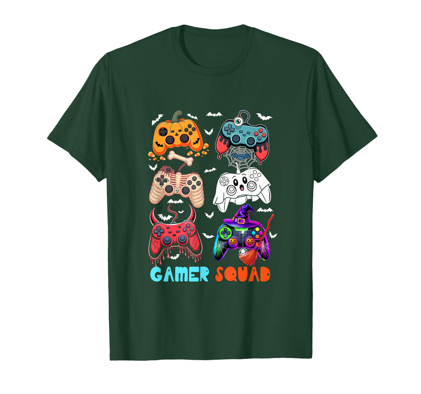 Gamer Halloween Squad Horror Collection Game Controllers T-Shirt
