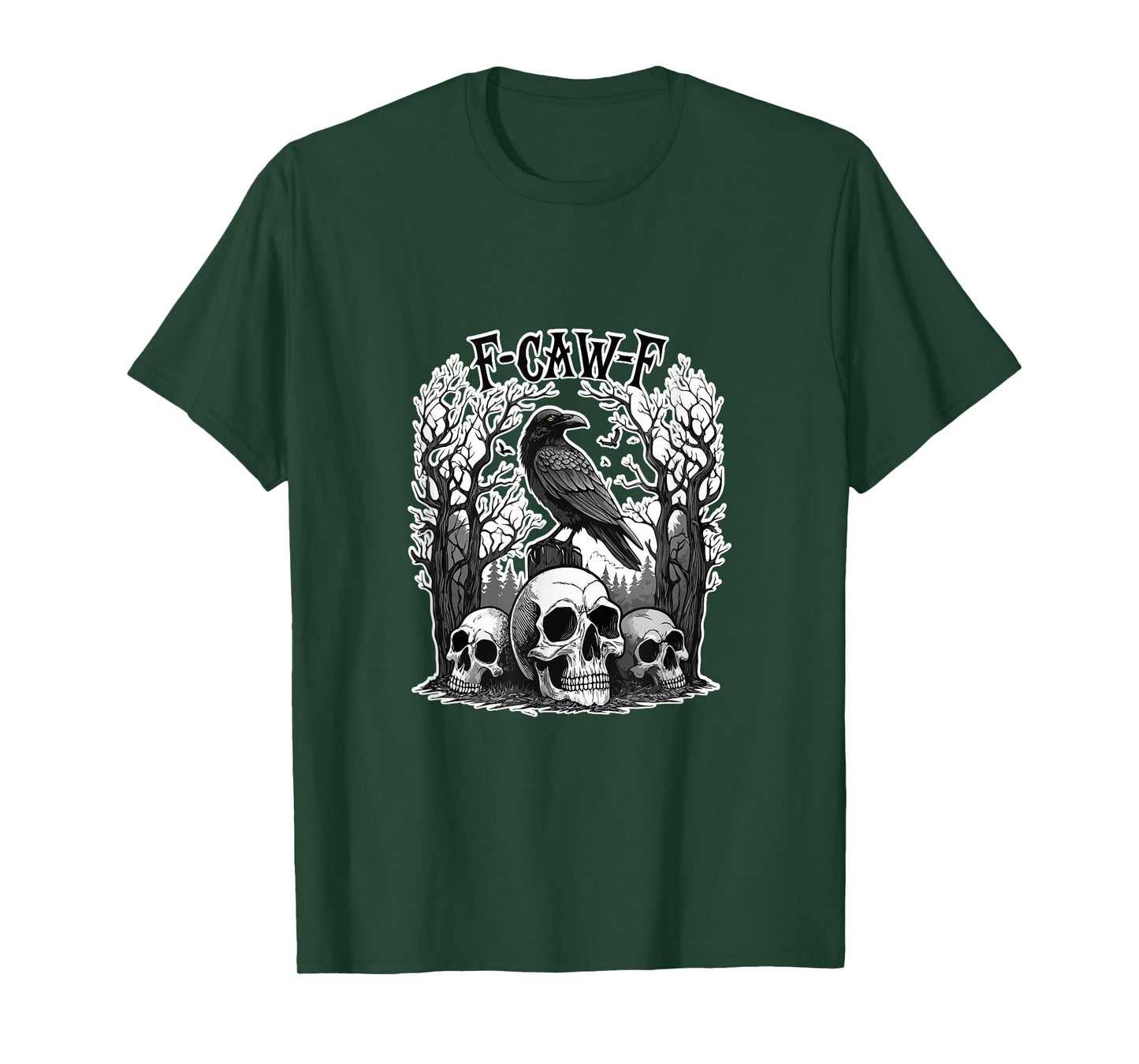 Black Crow, F-Caw-F Funny Black Bird Gothic Adult Humor T-Shirt