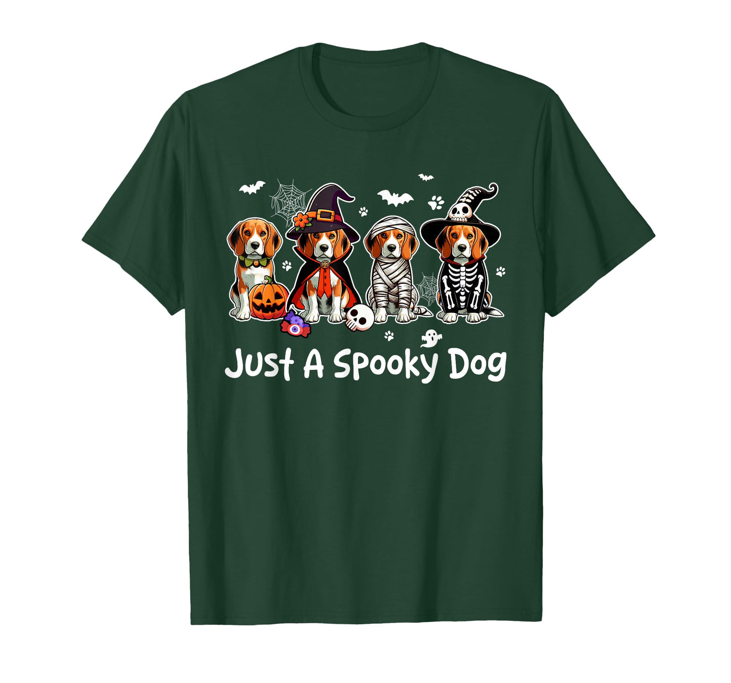 Just A Spooky Halloween Dog Group Beagles As Witch Mummy T-Shirt