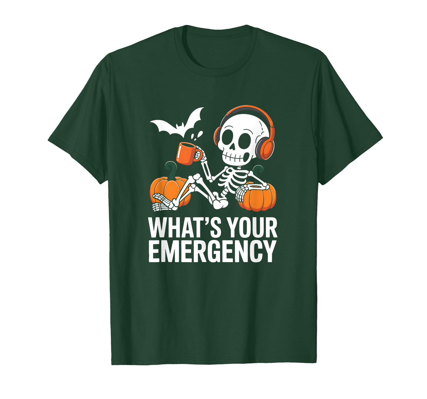 Skeleton Halloween Dispatcher 911 Operator Public Safety T-Shirt