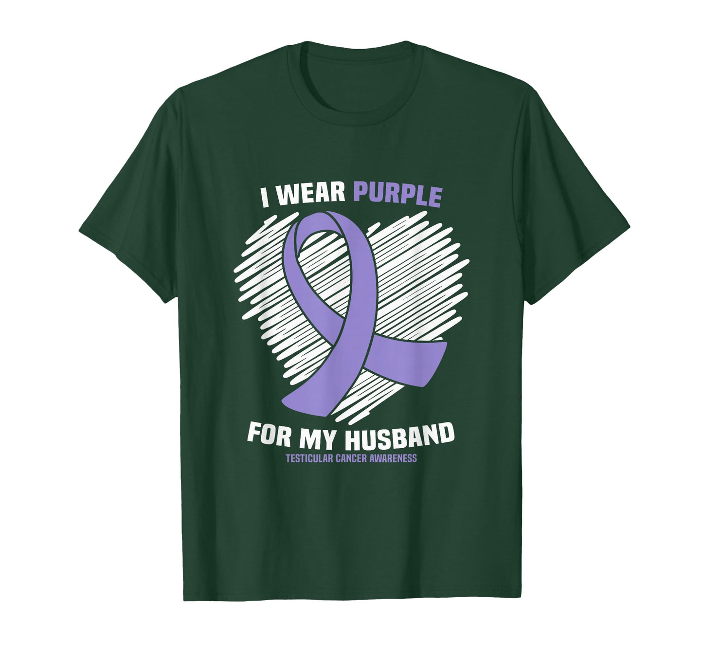 I Wear Purple For My Husband Testicular Cancer Awareness T-Shirt