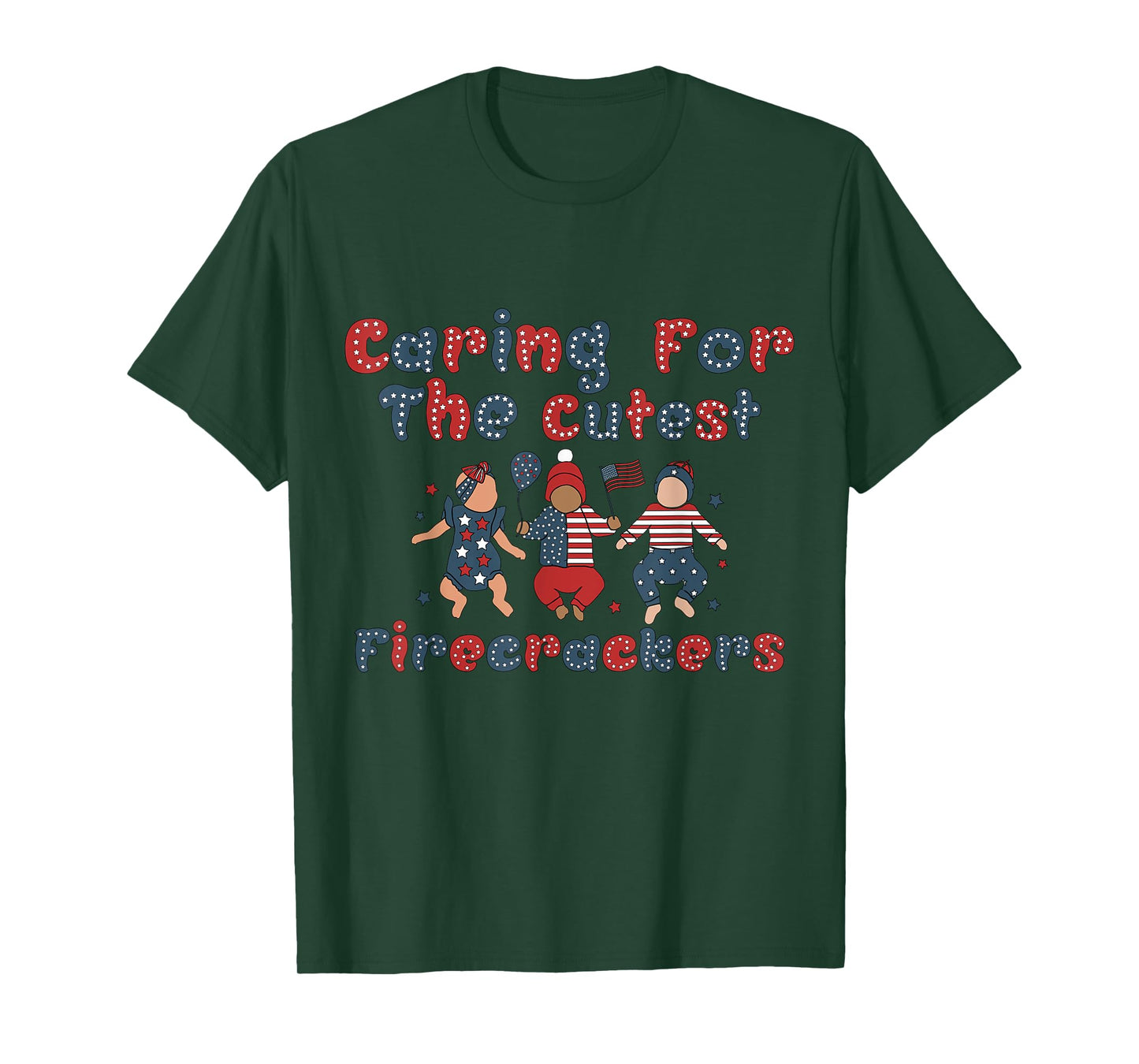 Caring For The Cutest Firecrackers NICU Nurse 4th Of July Women Men T-Shirt