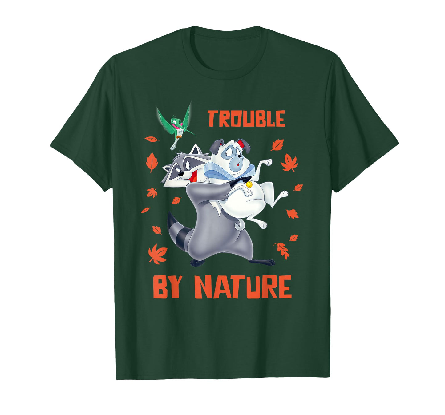 Disney Pocahontas Meeko Percy Flit Trouble By Nature T-Shirt