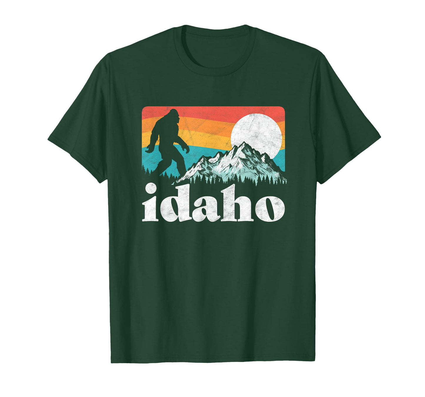 Idaho Bigfoot & Retro Mountains Tee T-Shirt