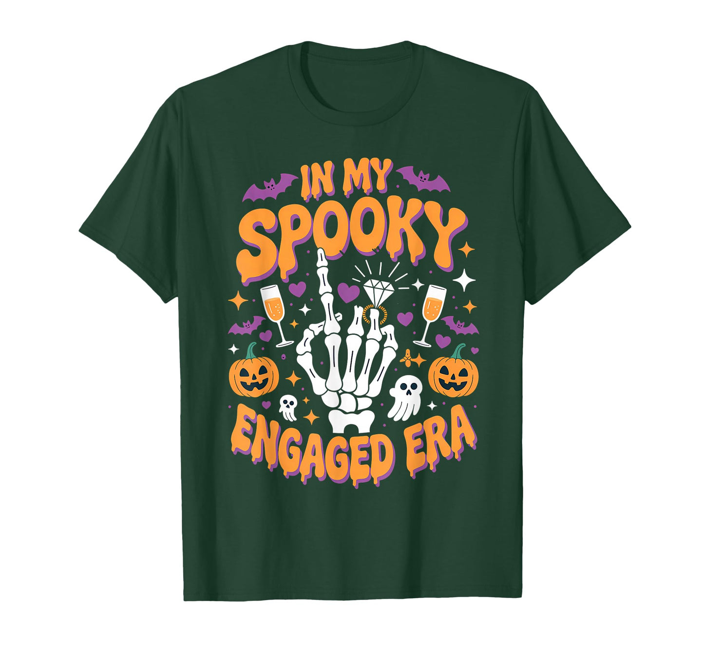 in My Spooky Engaged Era Halloween Engagement Party Bride T-Shirt