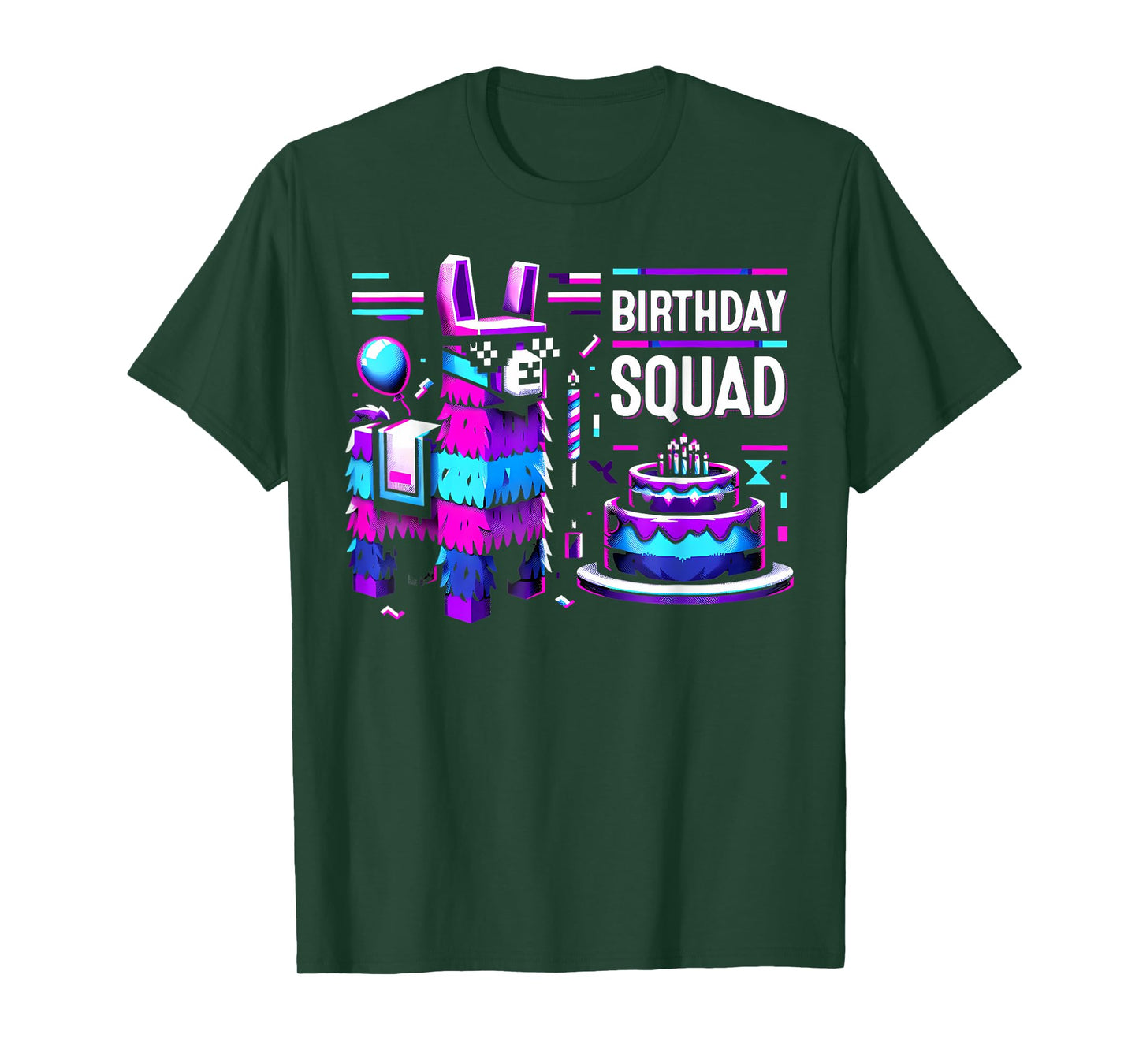 Llama Pinata Birthday Squad Party Family Matching T-Shirt
