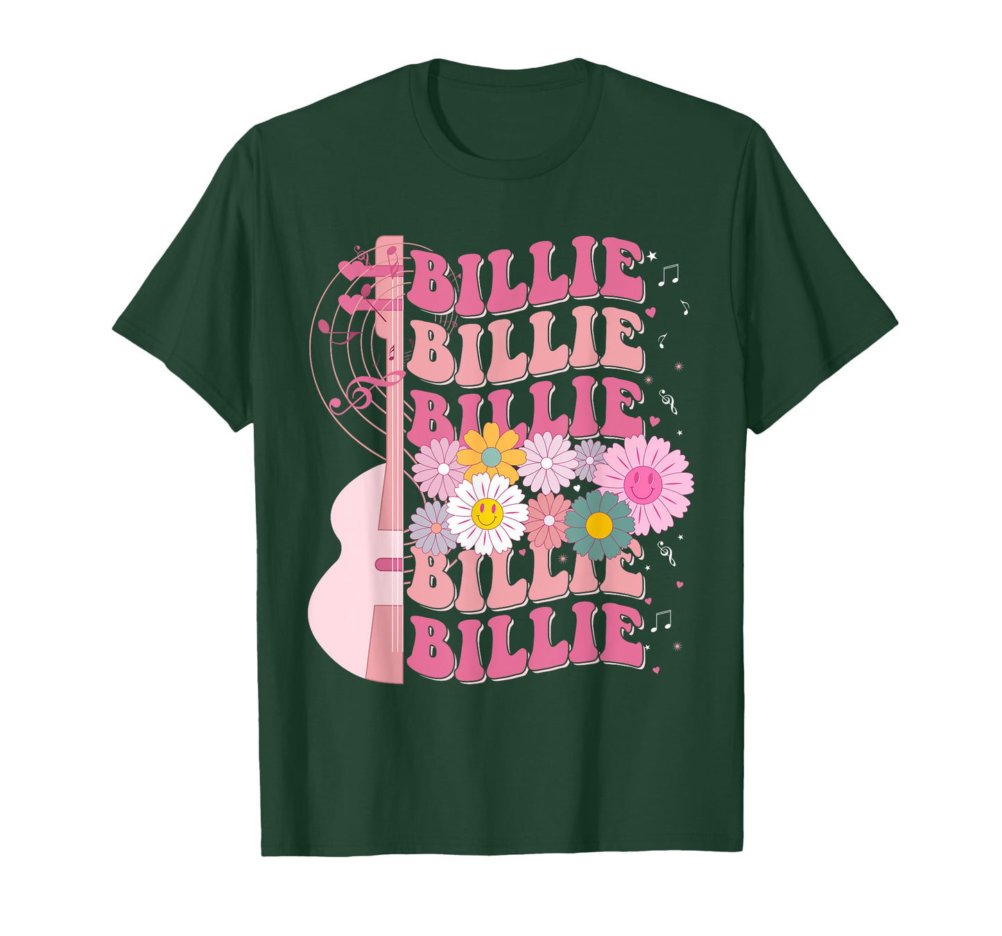 Girl Retro Billie First Name Personalized Groovy 80's T-Shirt
