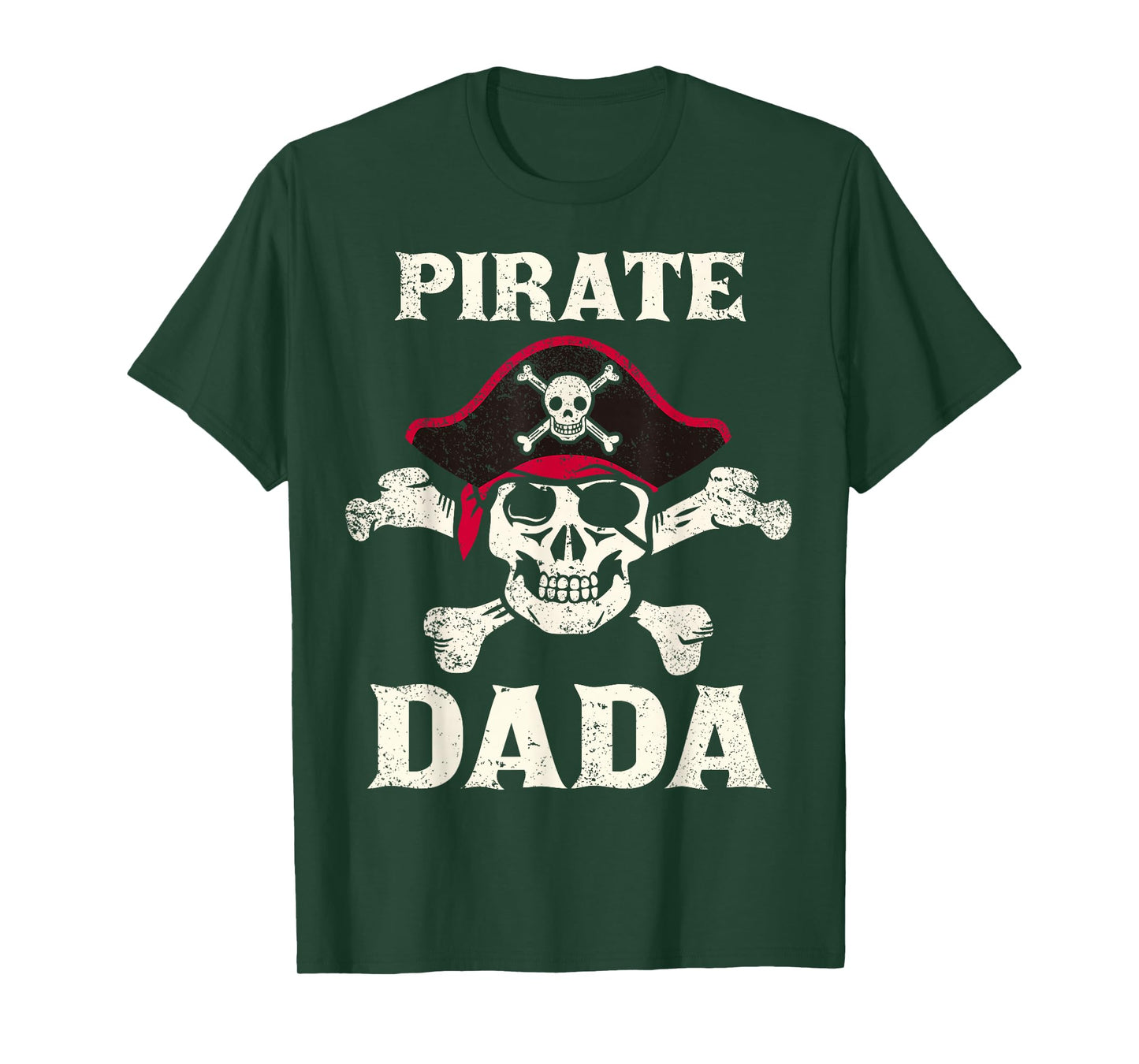 Pirate Dada Skeleton Captain Funny Skull Pirate Dad T-Shirt