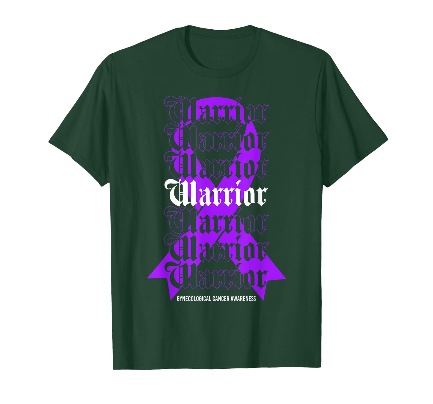 Gynecological Cancer Awareness Warrior Purple Ribbon T-Shirt