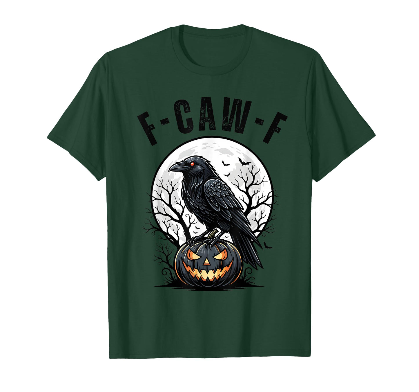 F-Caw-F Funny Black Bird Crow Pumpkin Gothic Adult Humor T-Shirt