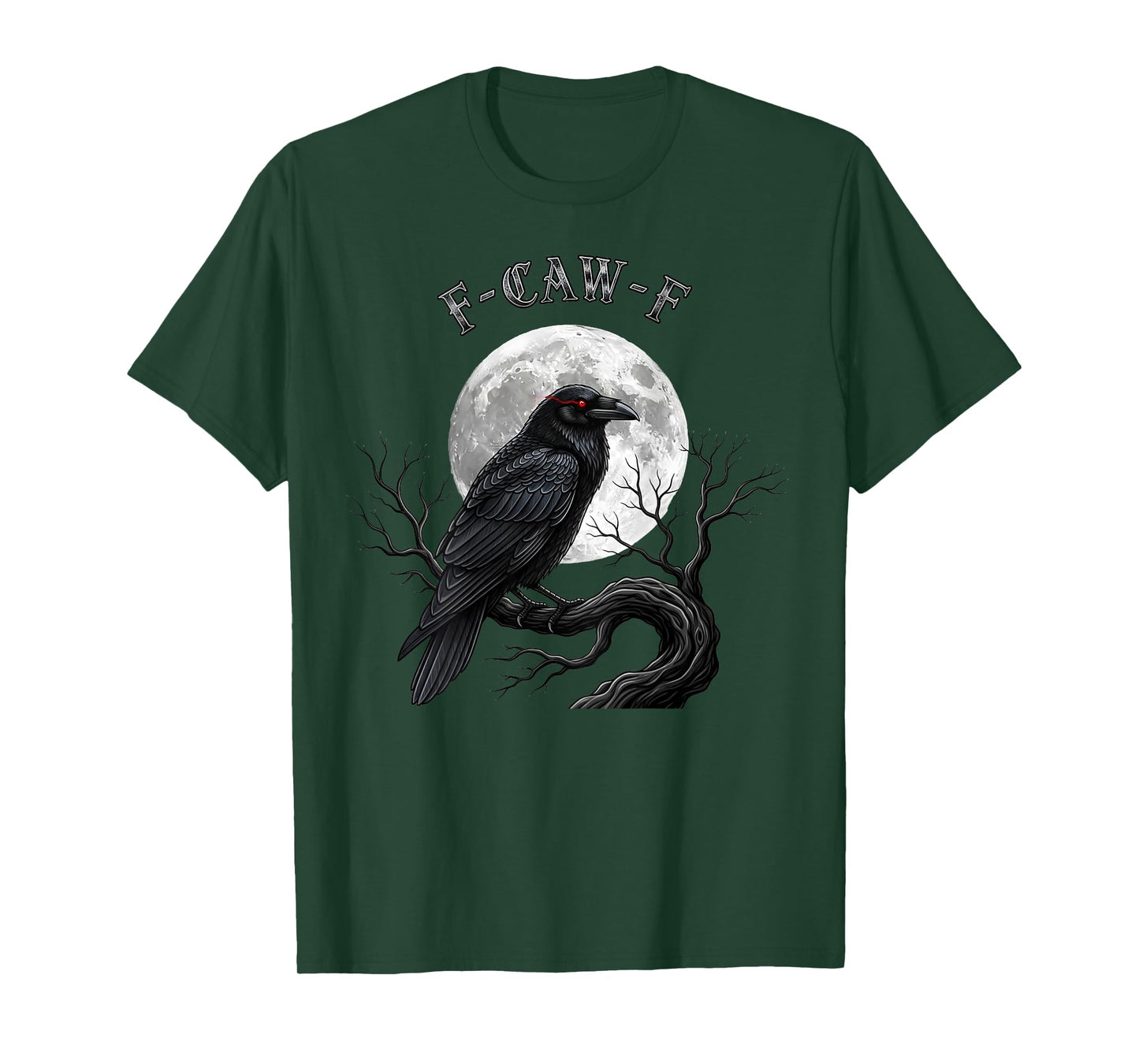 Black Crow, F-Caw-F Funny Black Bird Moon Gothic Adult Humor T-Shirt