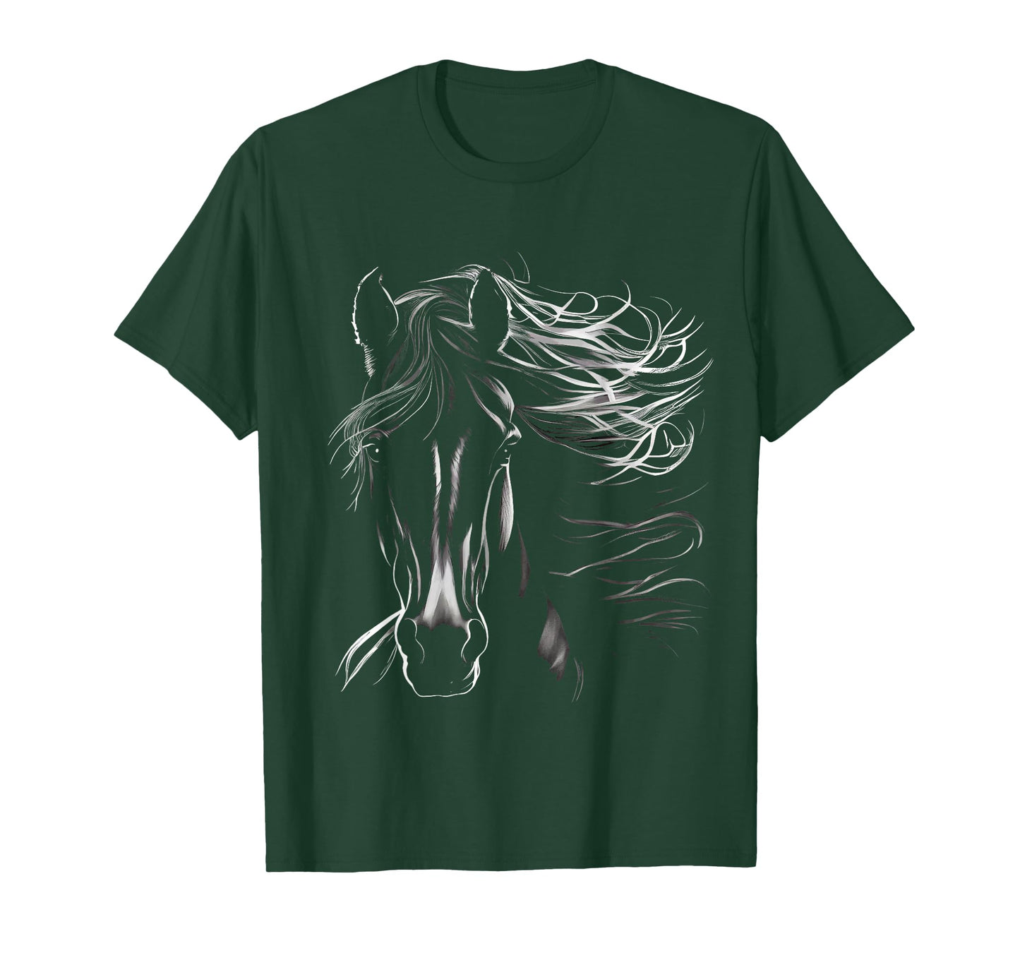 Majestic Black Horse With Flowing Mane T-Shirt