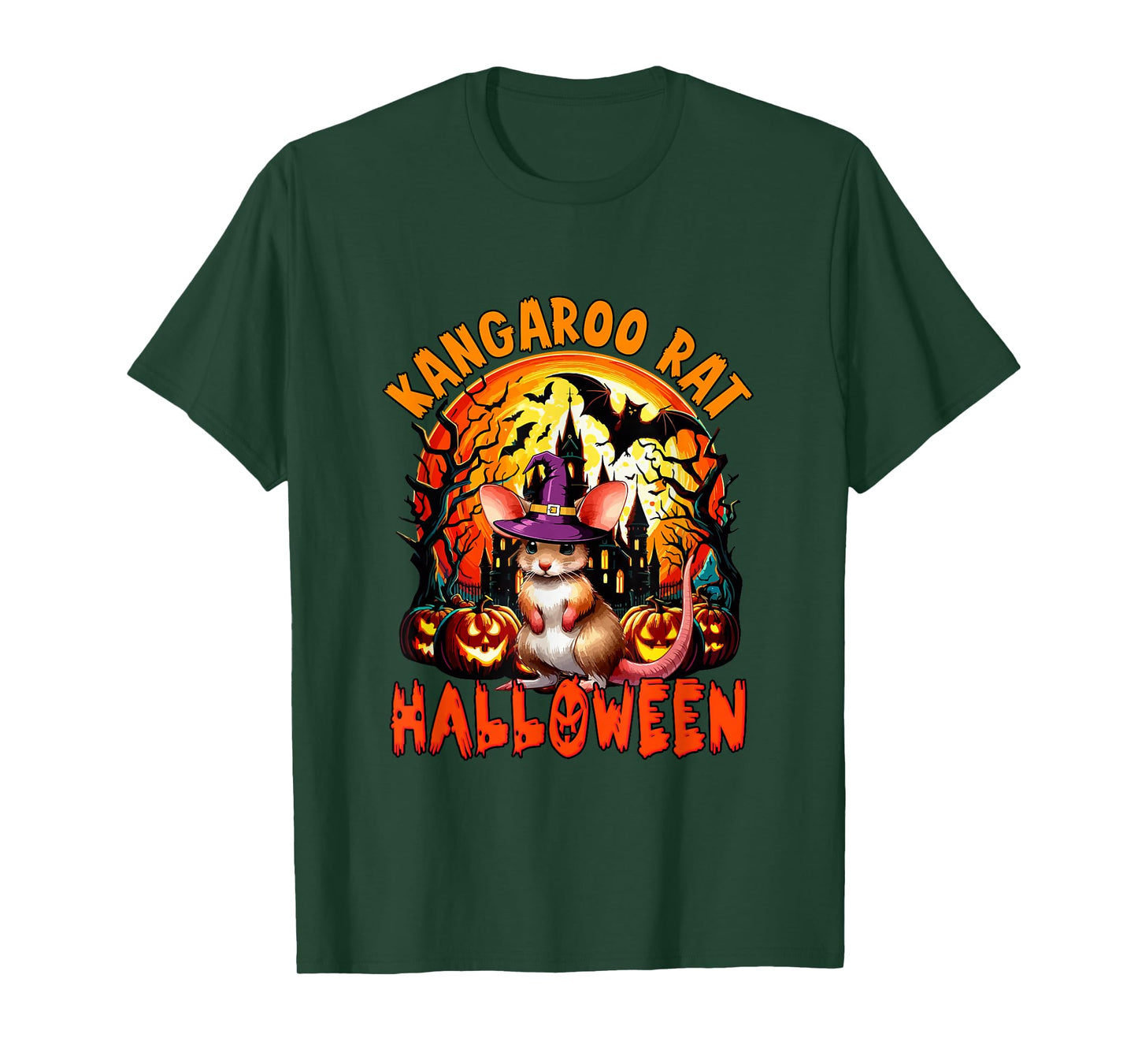 Kangaroo Rat Halloween Cosplay Witch Horror Carved Pumpkins T-Shirt